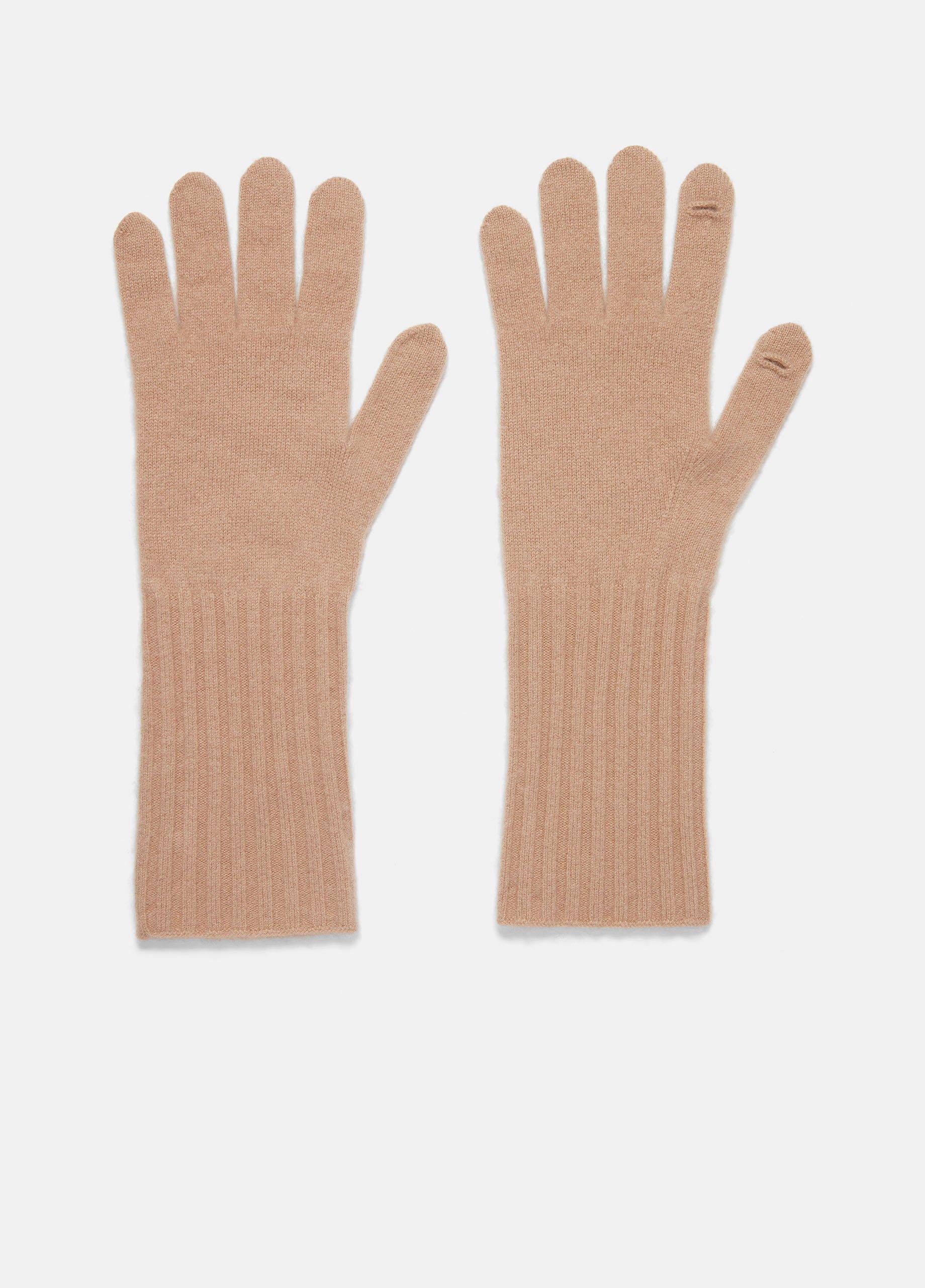 Women's Plush Cashmere Glove, Camel Vince