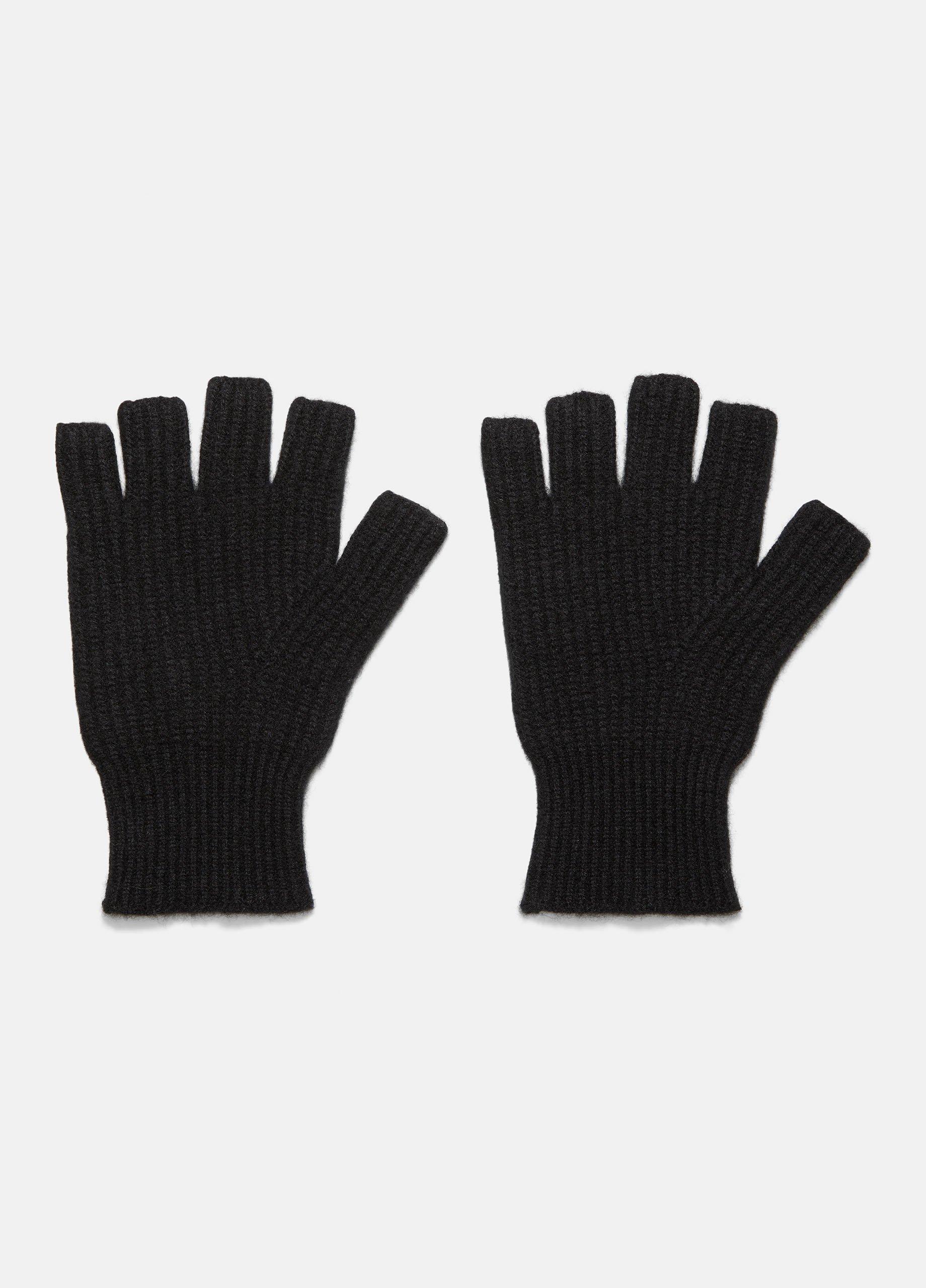 Plush Cashmere Rib-Knit Fingerless Glove image number 0