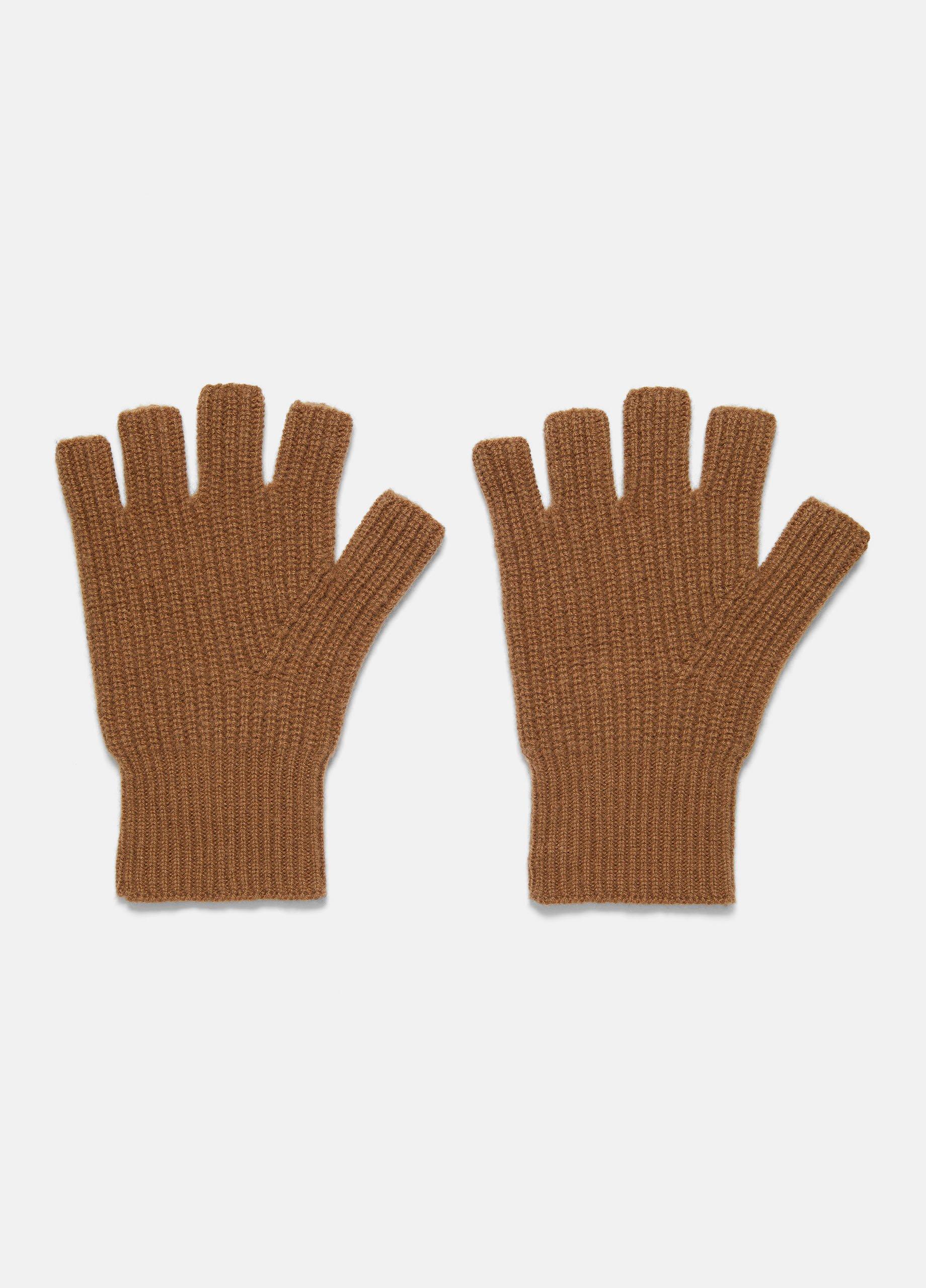 Women's Plush Cashmere Rib-Knit Fingerless Glove, Mink Vince