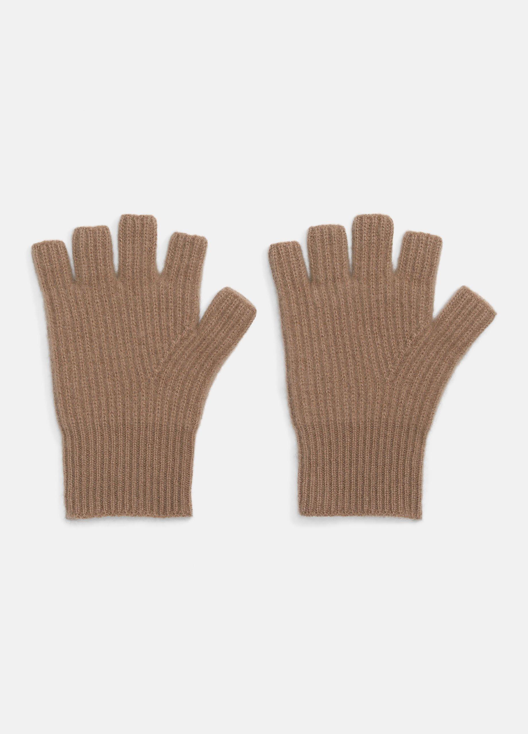 Plush Cashmere Rib-Knit Fingerless Glove image number 0