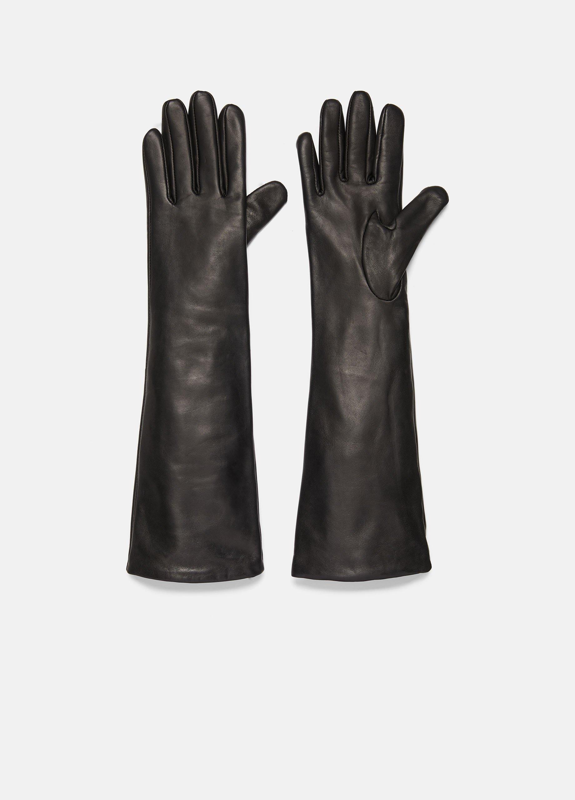 Cashmere-Lined Long Leather Glove image number 0