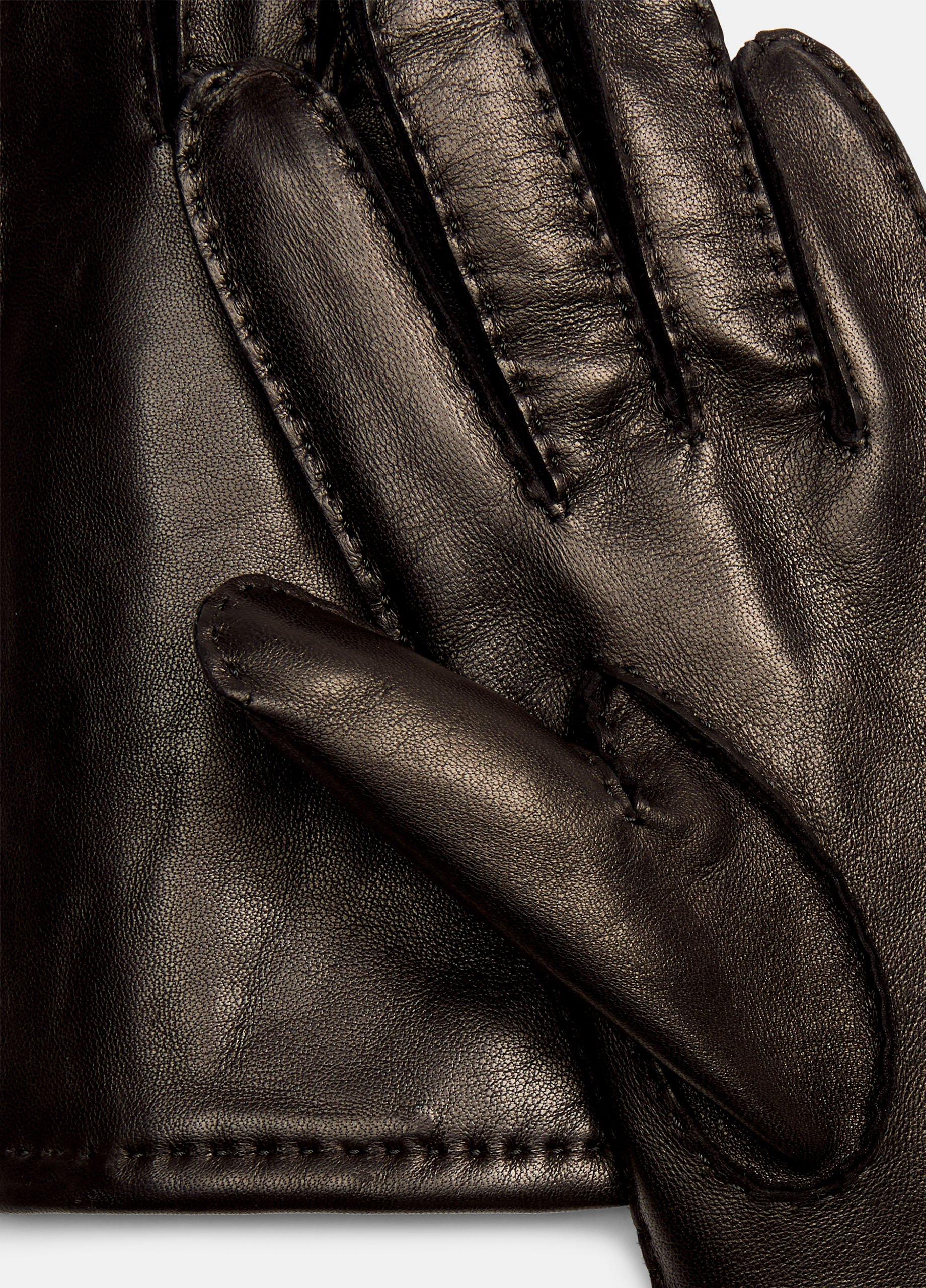 Cashmere-Lined Leather Driving Glove image number 1