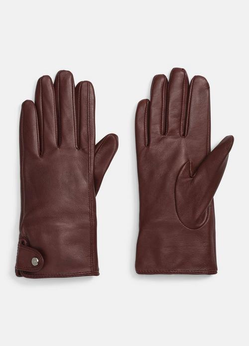 Cashmere-Lined Leather Snap Glove