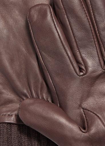 Leather Glove with Cashmere Cuff image number 1