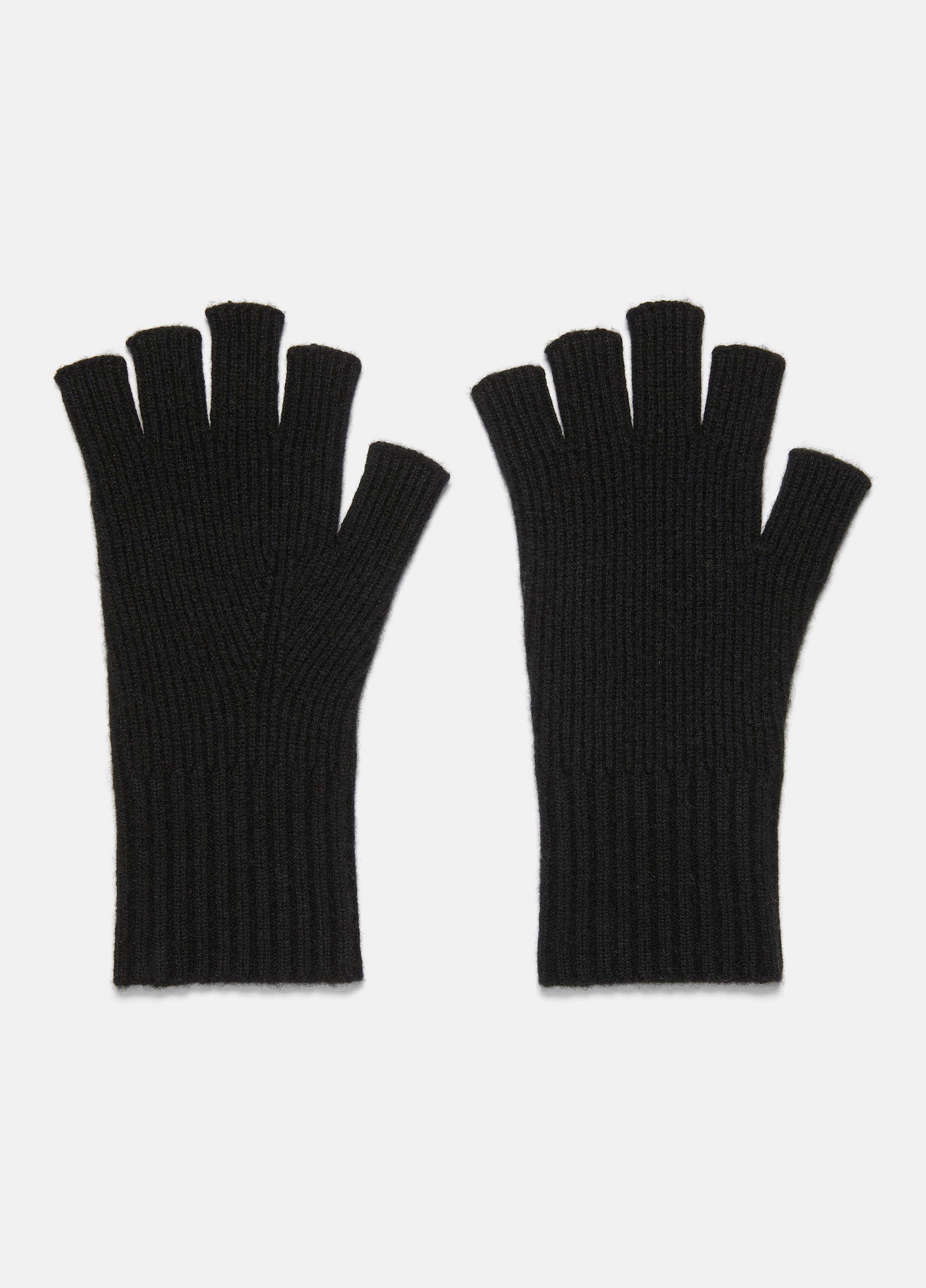 Wool-Cashmere Rib-Knit Fingerless Glove image number 0