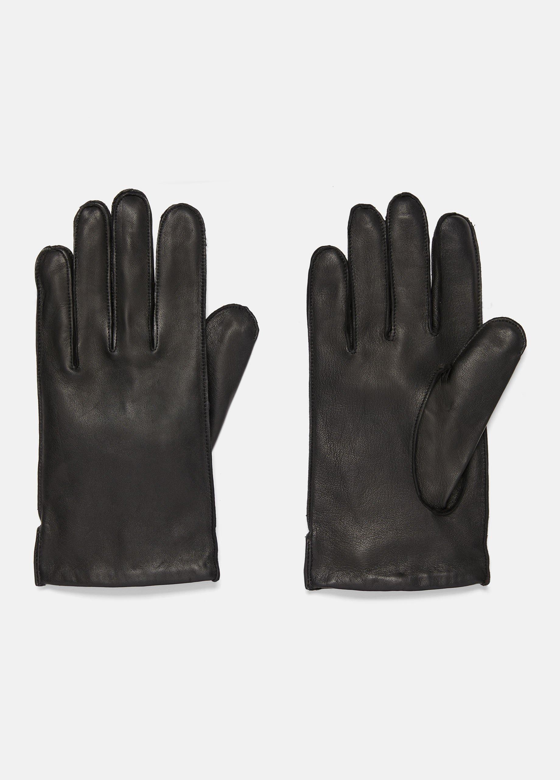 Men's Classic Cashmere-Lined Leather Glove, Black Camelleto, Size L Vince