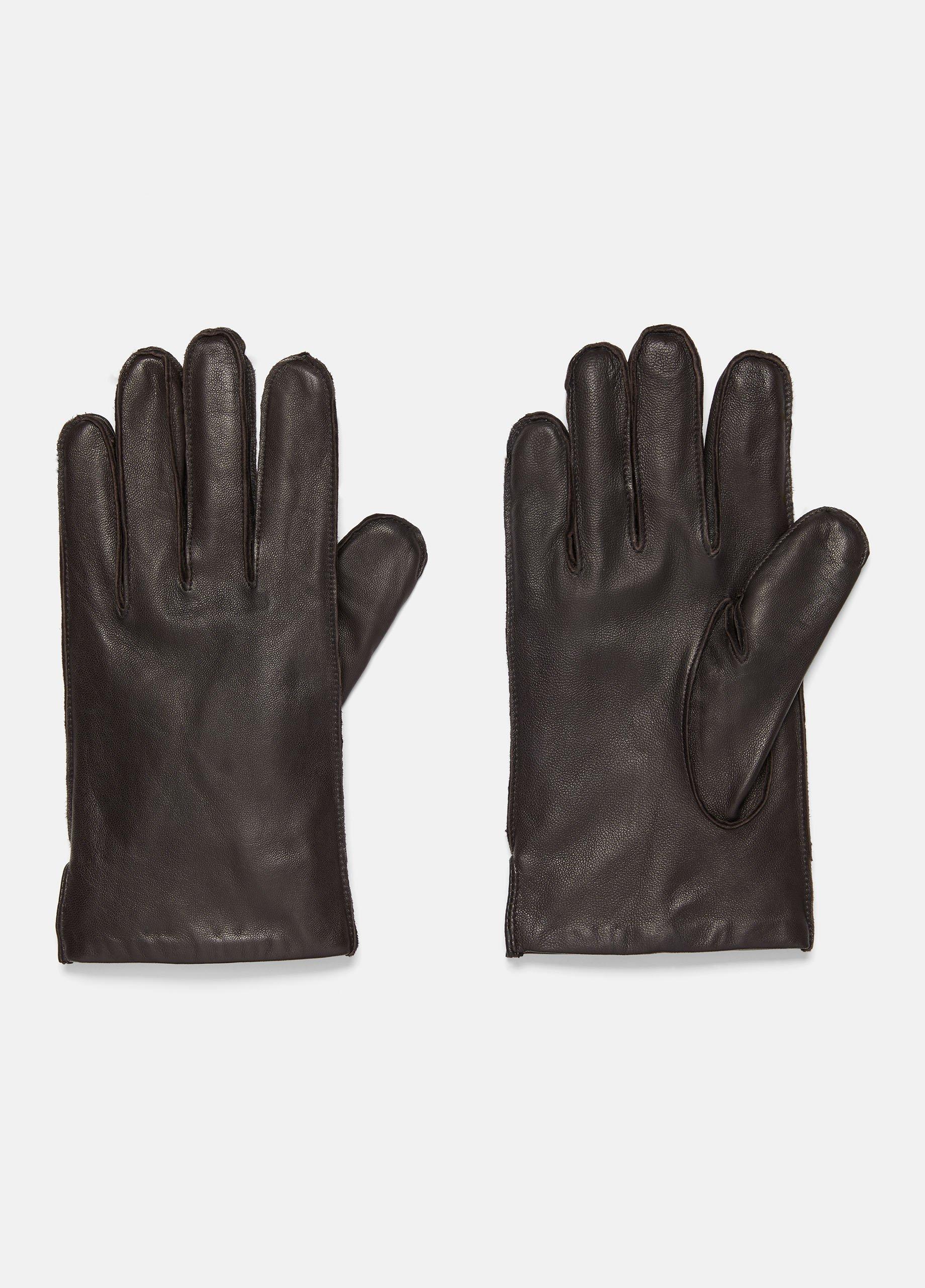 Men's Classic Cashmere-Lined Leather Glove, Espresso, Size S Vince