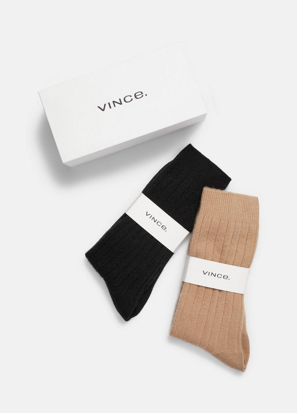 Boxed Sock Gift Set, Camelleto Black, Size L/XL Vince