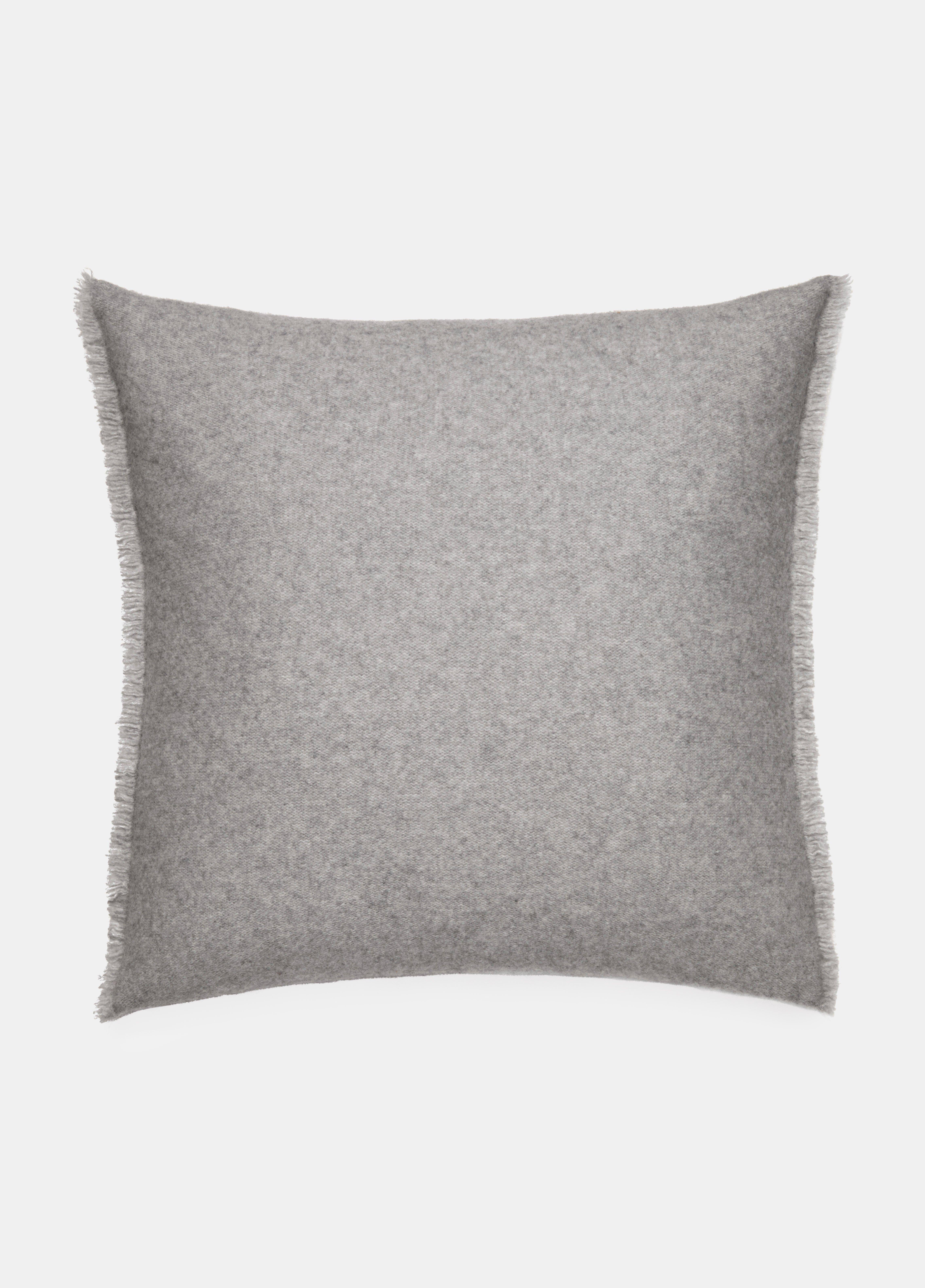 Plush Cashmere Square Pillow, Grey Vince
