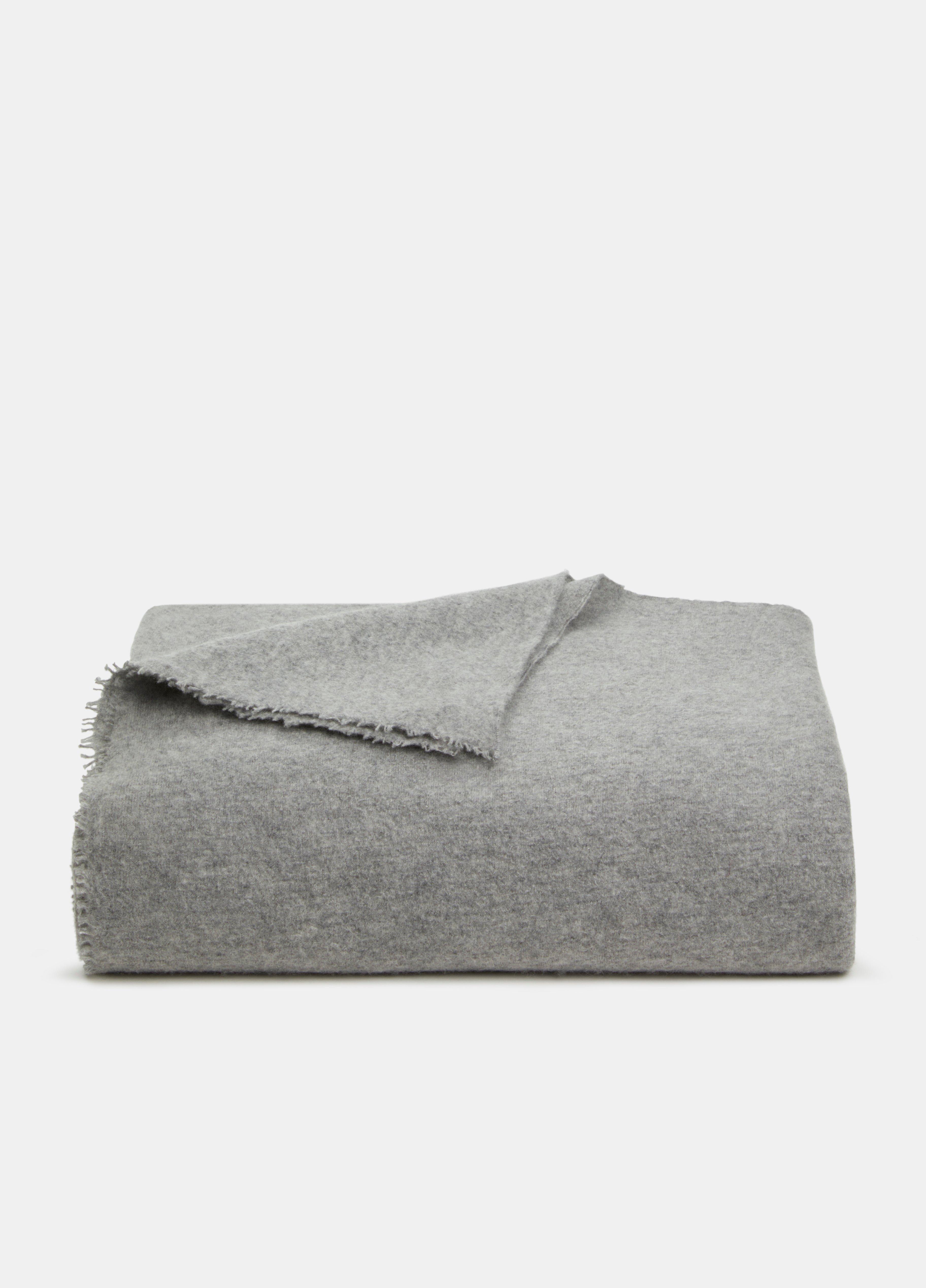 Men's Thermal Knit Lounge Set With Cashmere Blanket - Dapple/Taupe Melange