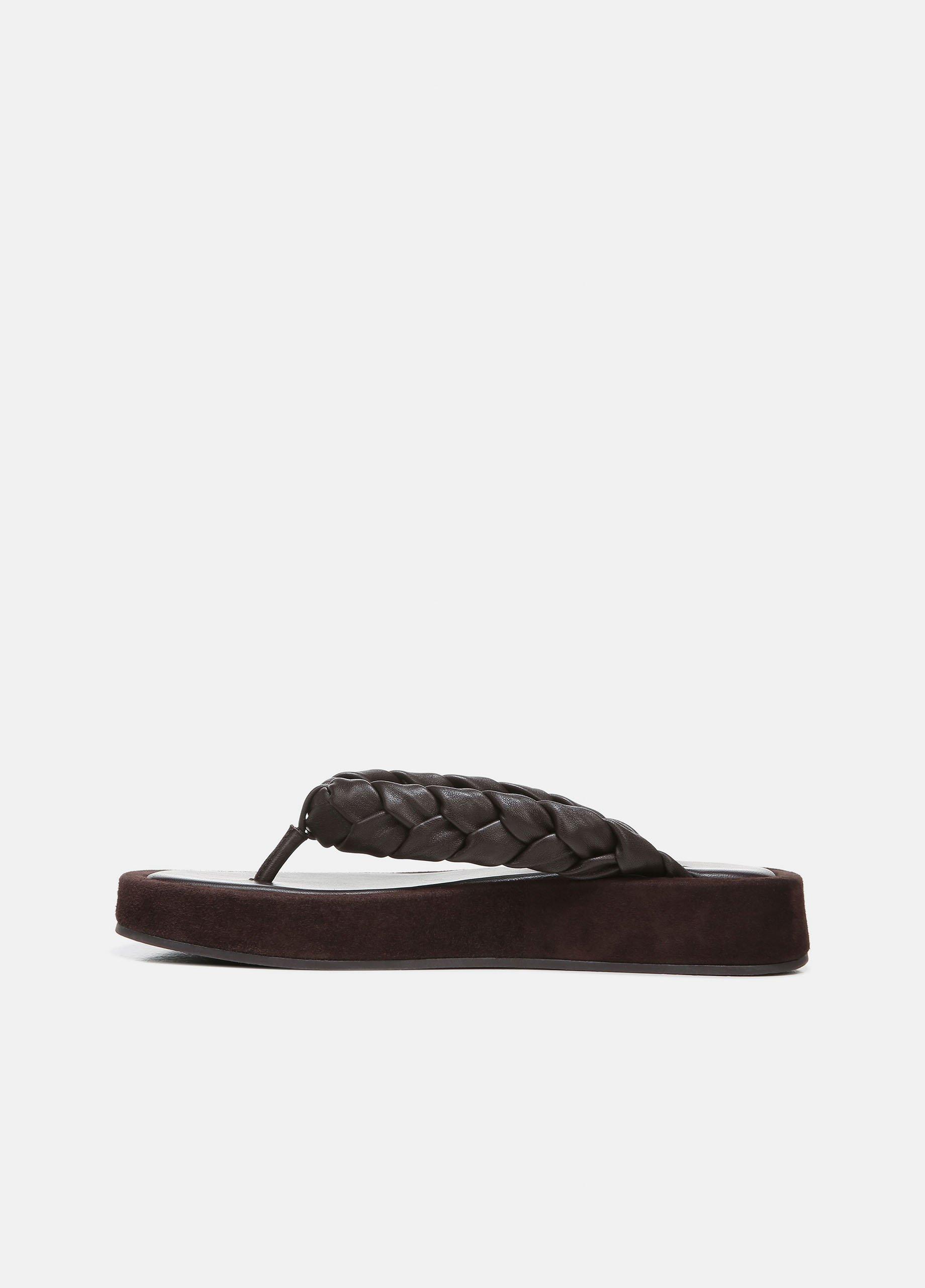 Nita Leather Sandal, Chocolate, Size 9.5 Vince
