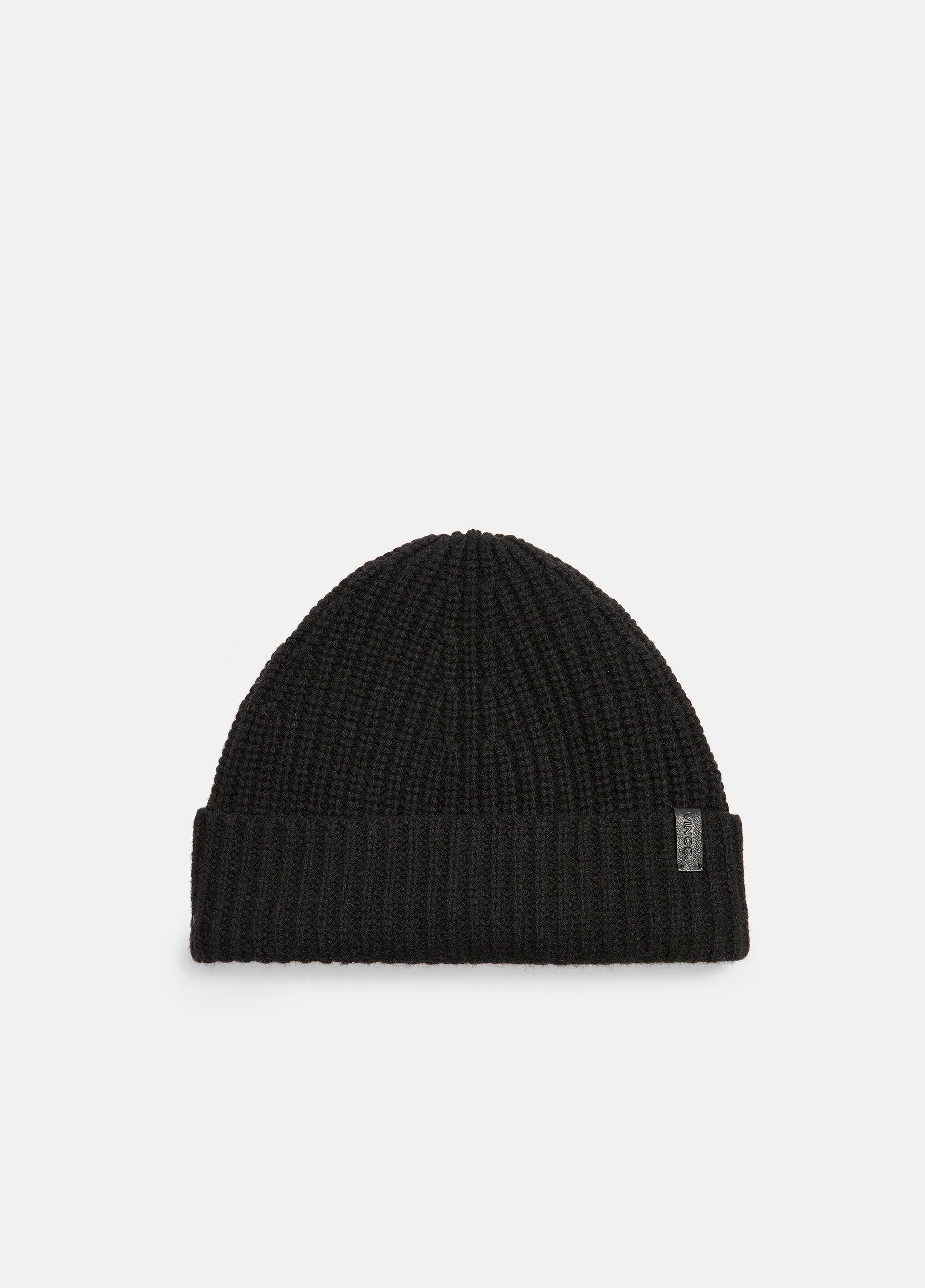 Men's Cashmere Shaker-stitch Beanie, Black Vince