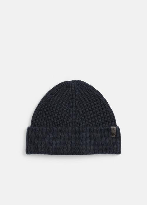 Cashmere Shaker-Stitch Beanie