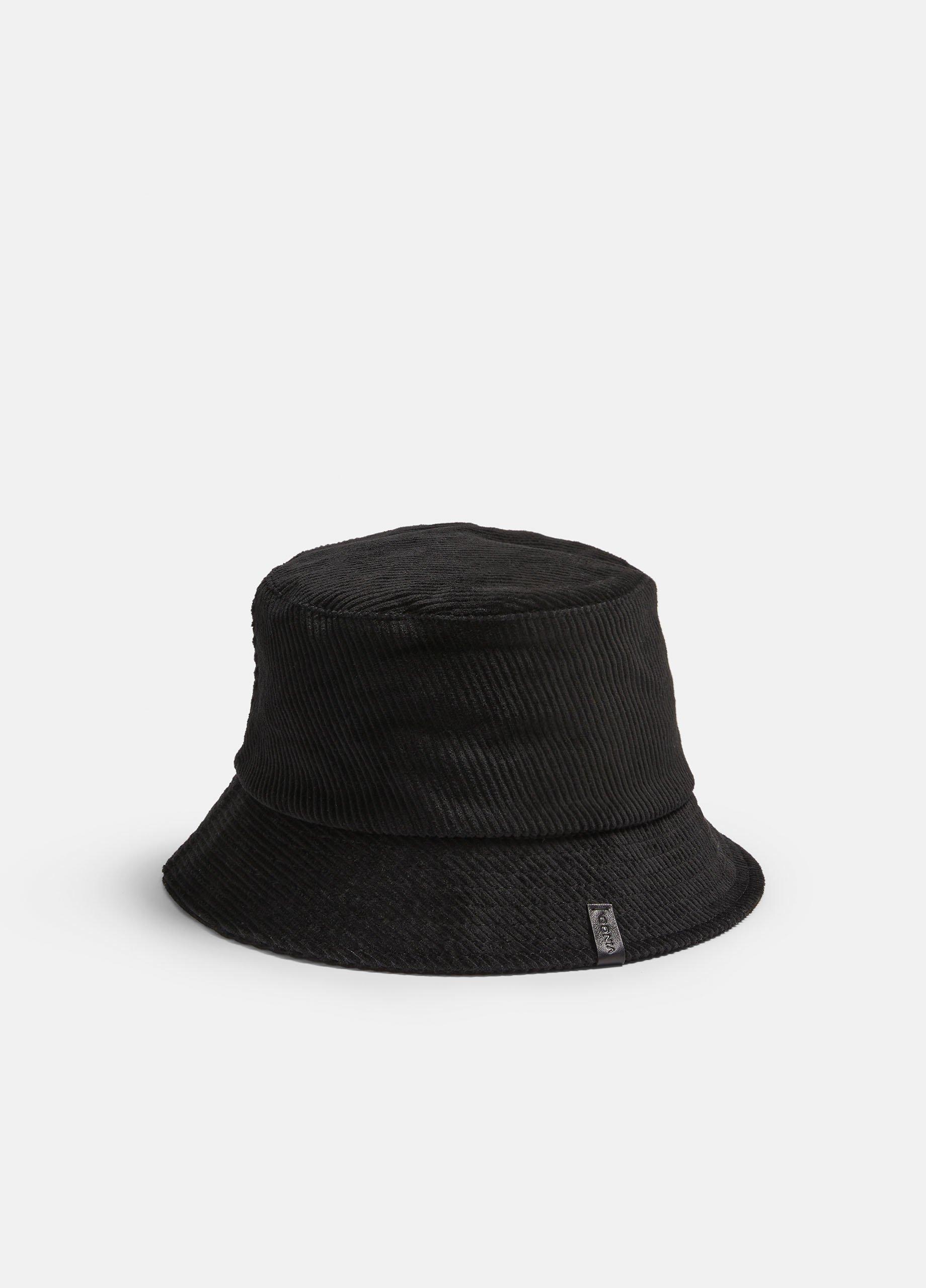 Corduroy Bucket Hat, Black, Size L/XL Vince