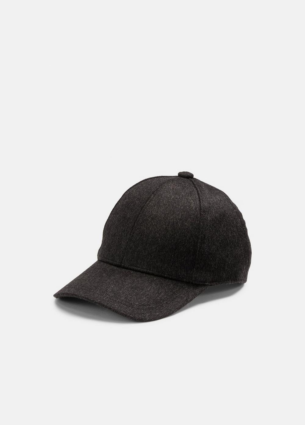 cashmere baseball cap, heather charcoal, size s/m vince