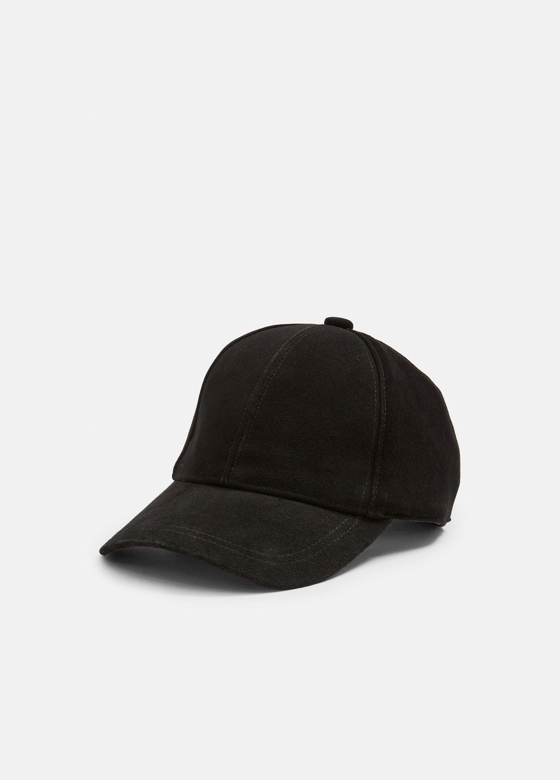 Men's Suede Baseball Cap, Black, Size S/M Vince