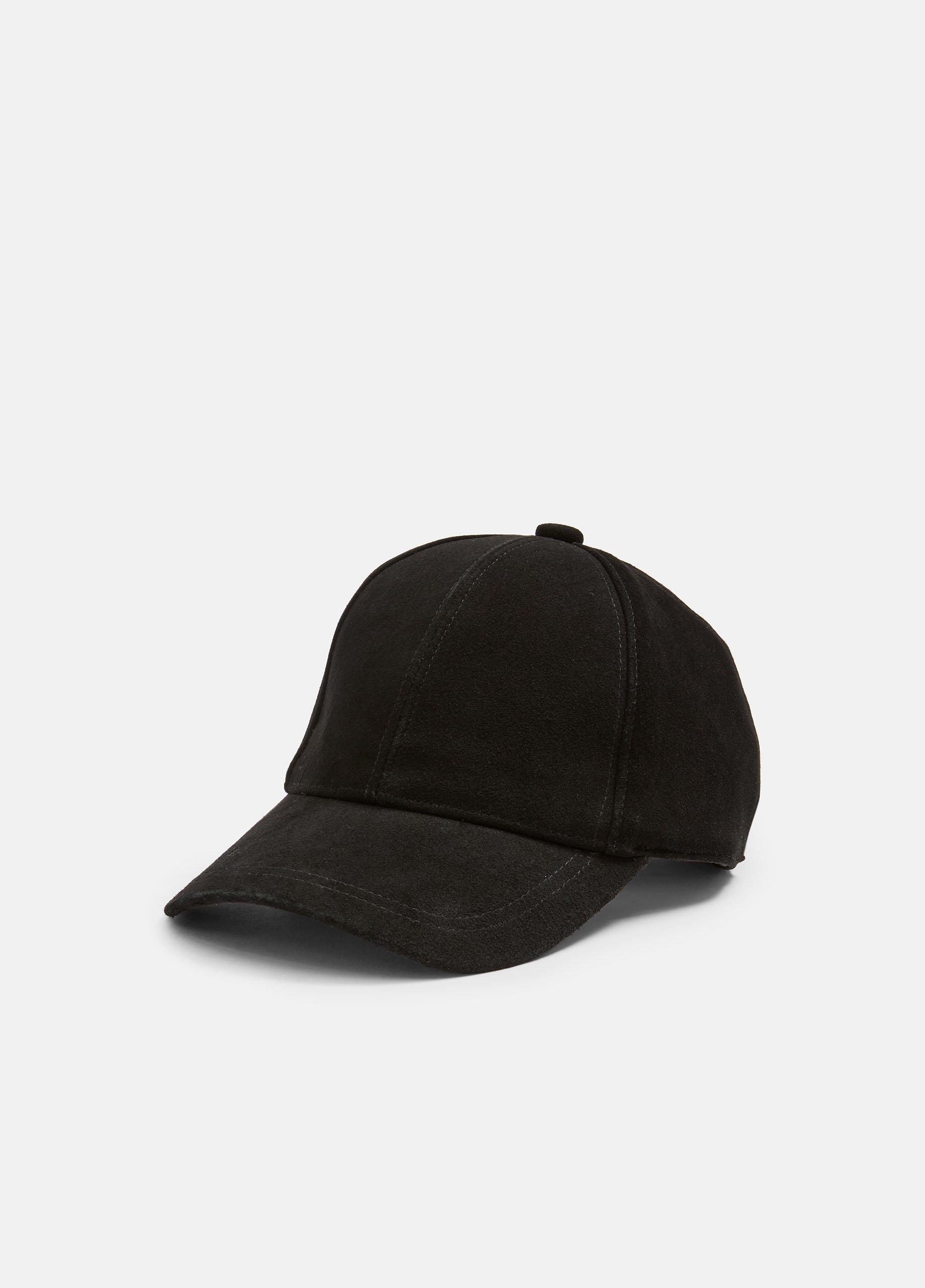 Men's Suede Baseball Cap, Black, Size L/XL Vince