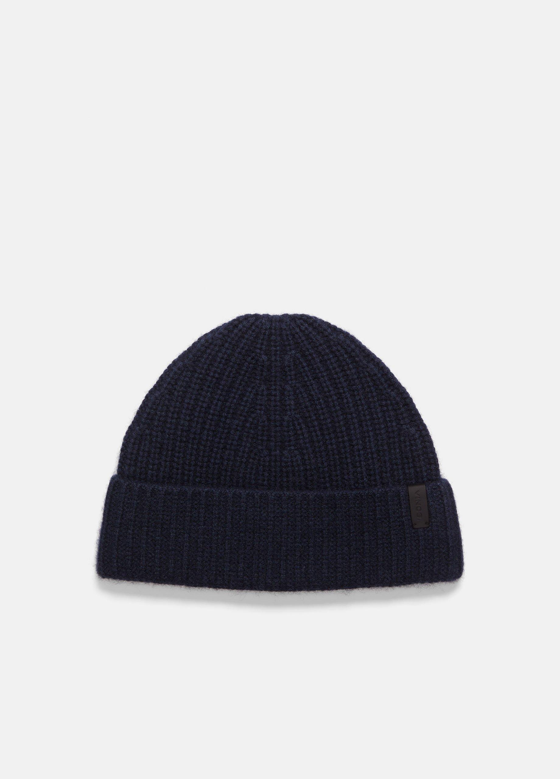 Wool-Cashmere Shaker-stitch Hat, Coastal Blue Vince