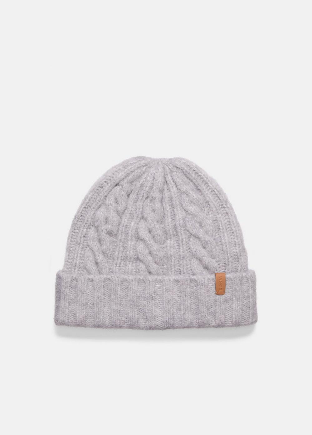 Airspun Merino Wool-Blend Cable-Knit Cuffed Hat, Steel Vince