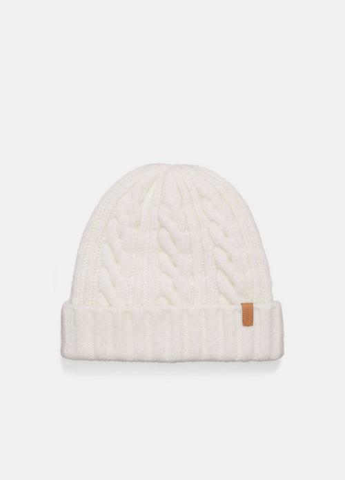 Airspun Cashmere Cable-Knit Cuffed Hat