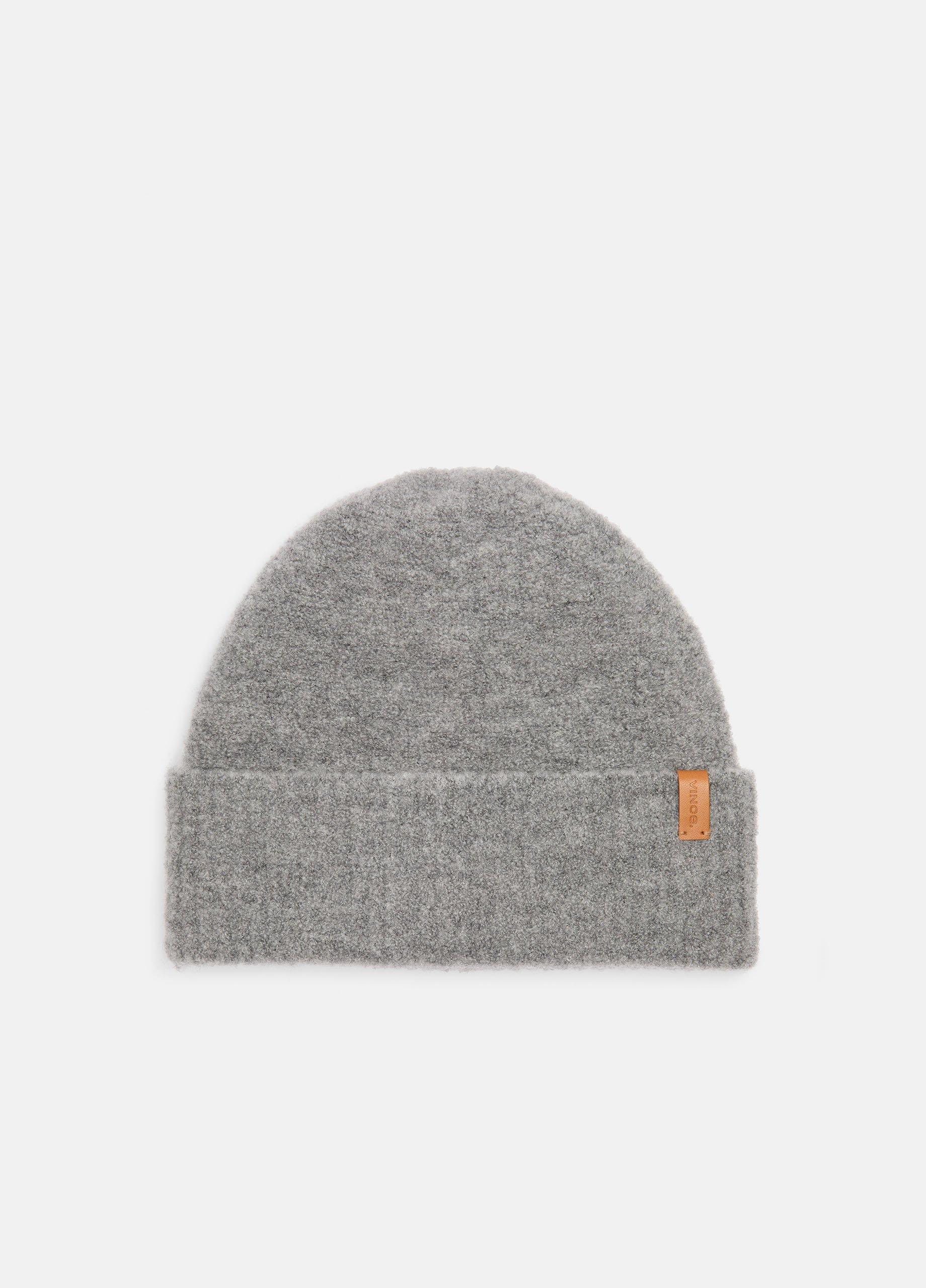 Merino Wool-Blend Bouclé Beanie, Heather Grey Vince