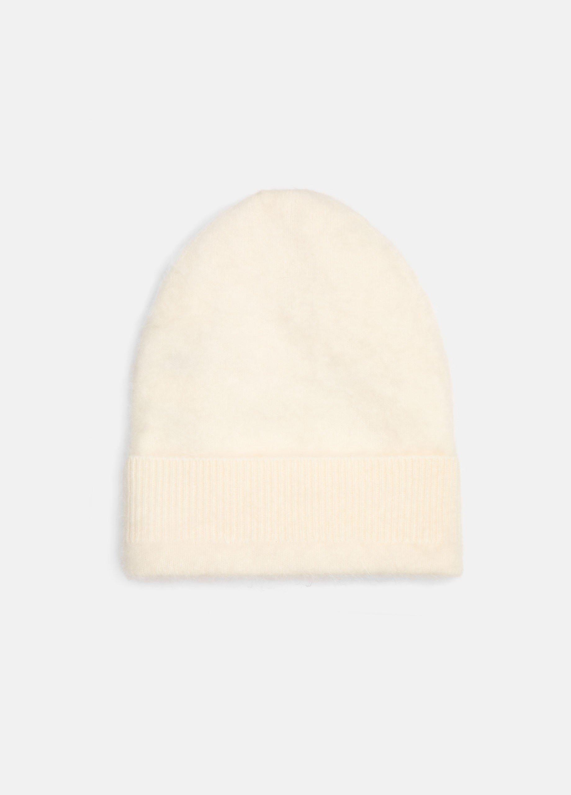 Women's Brushed Cashmere Beanie, White Sand Vince