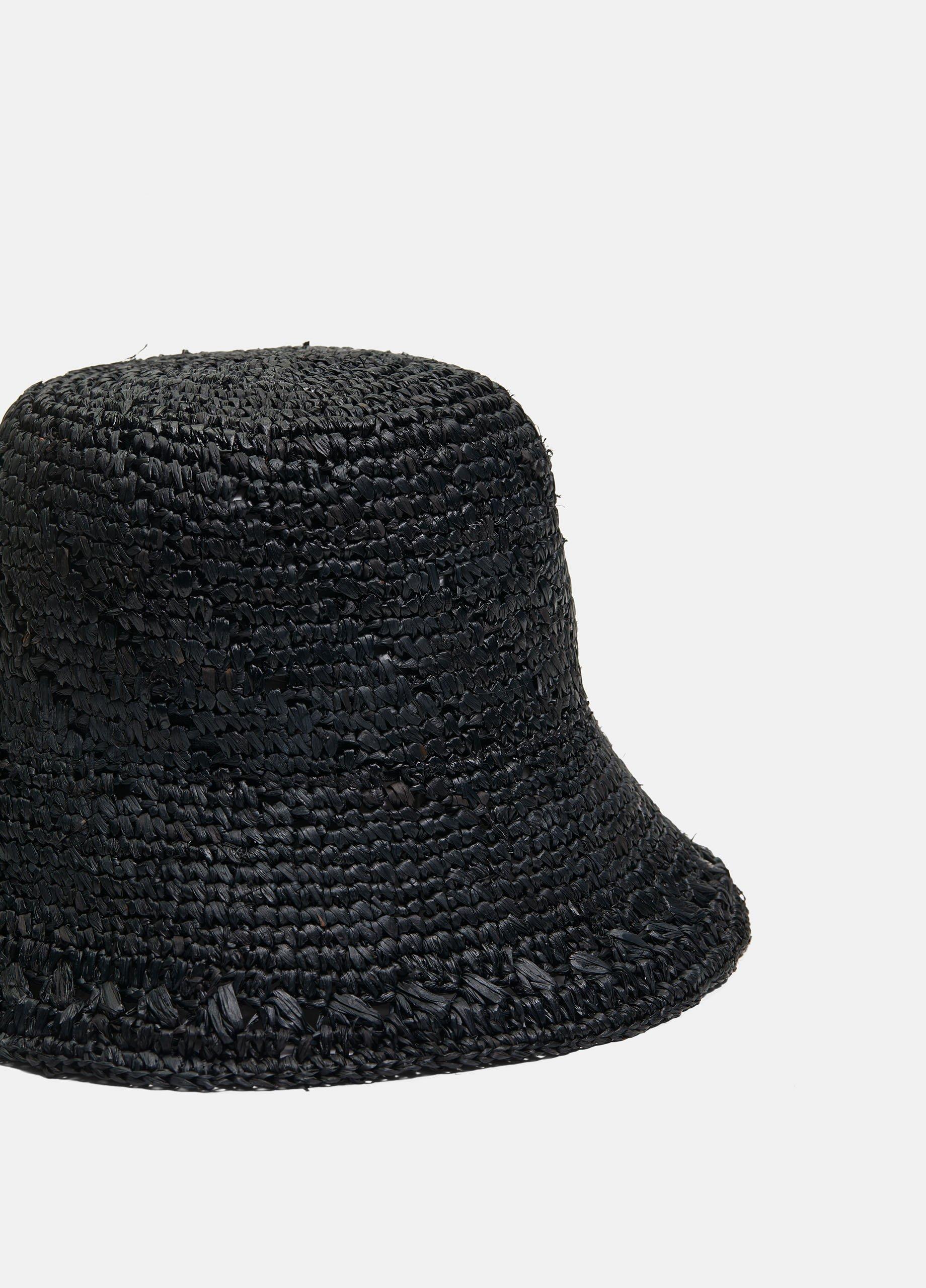 ★ ★ Straw bucket hat T22F3AHT090WT1C1O Straw-Bucket-Hat-001BLK?$large$