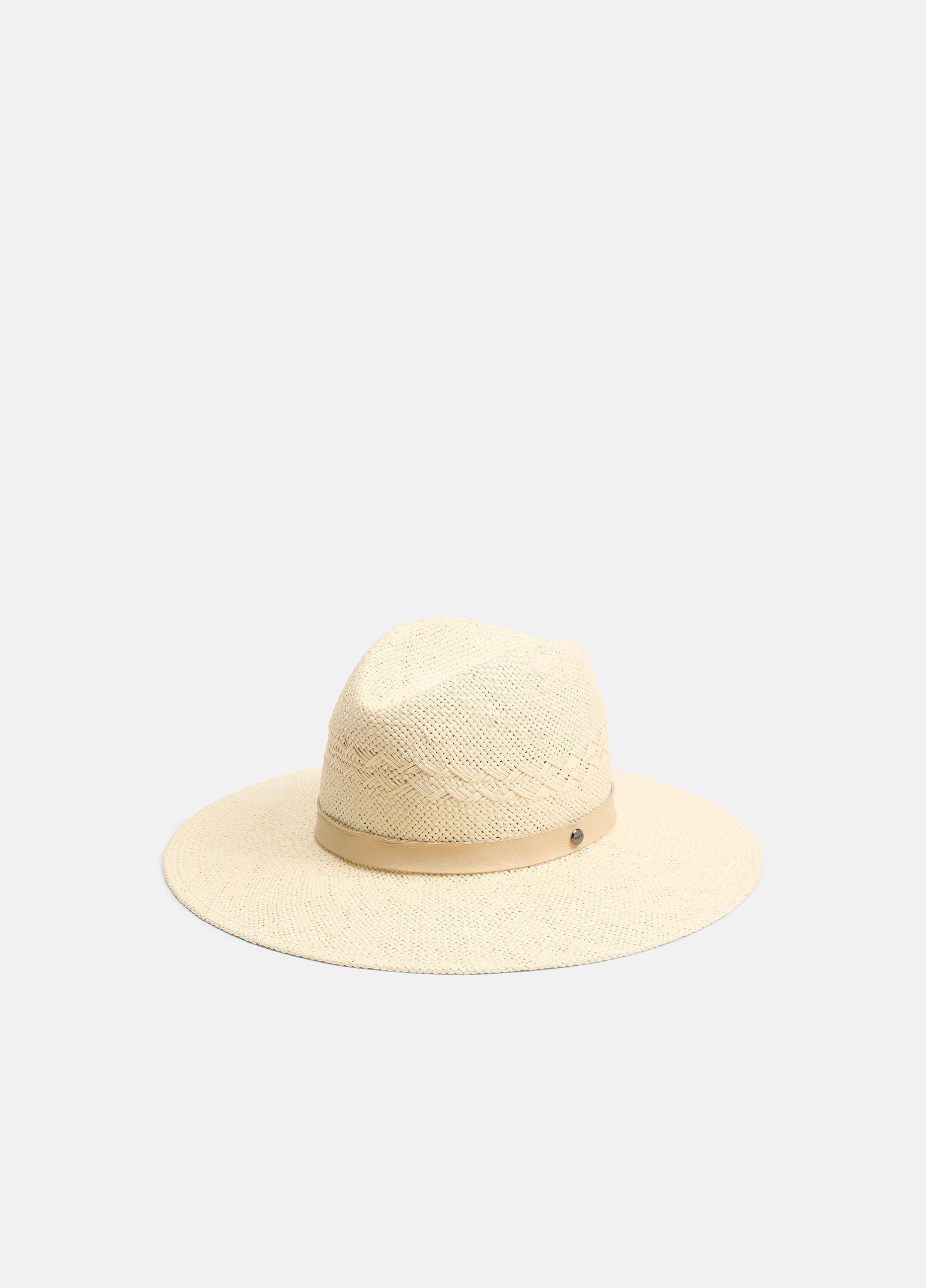 Herringbone-Weave Straw Panama Hat