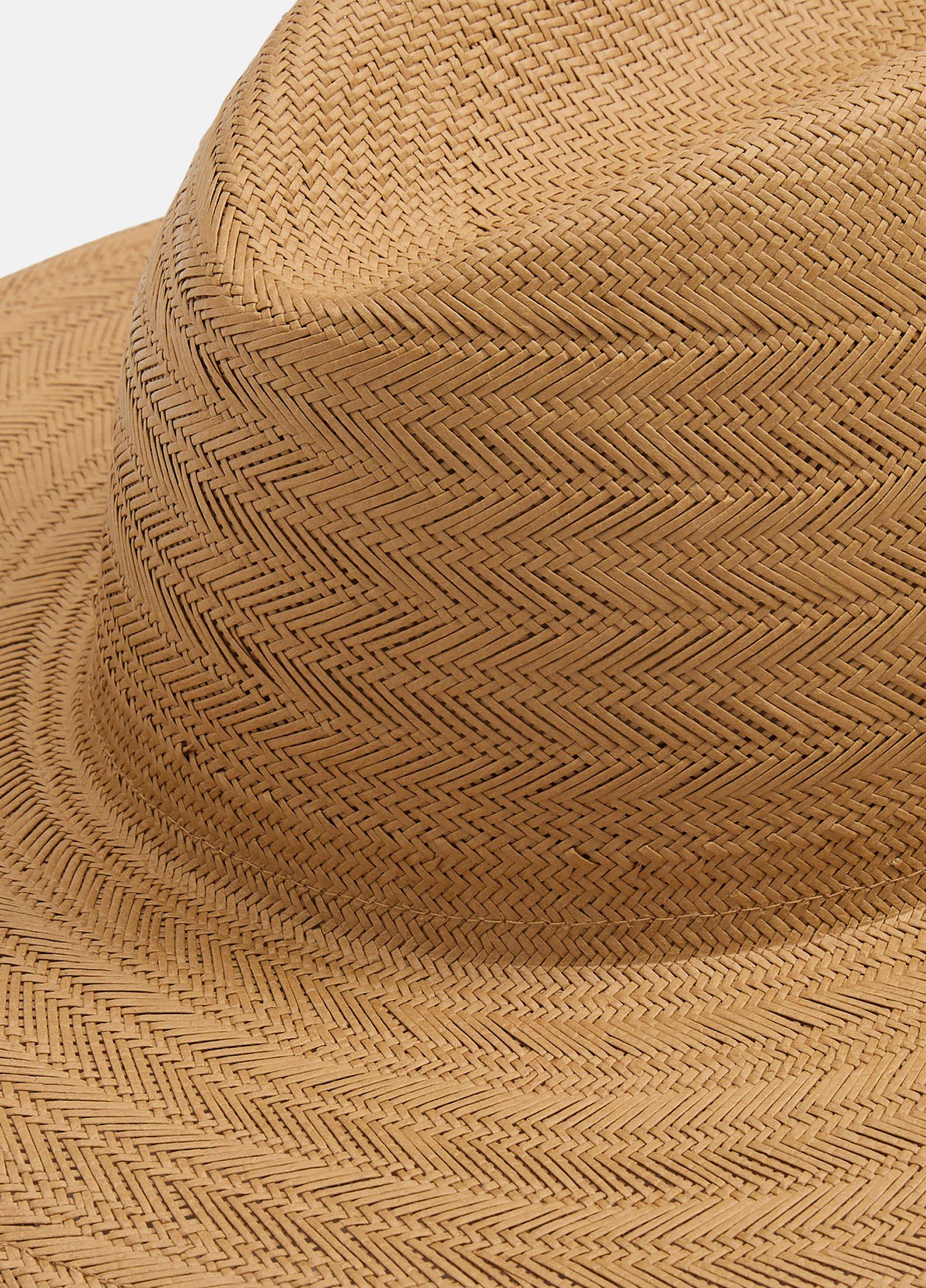 Herringbone-Weave Straw Panama Hat image number 1