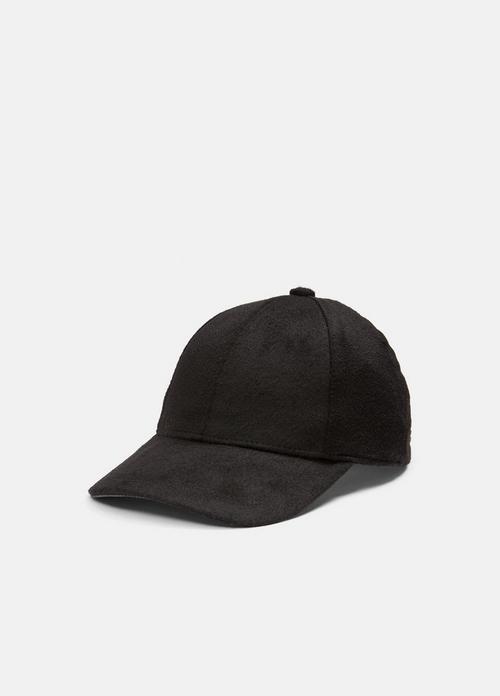 Leather-Trim Cashmere Baseball Cap