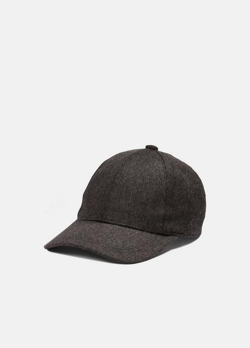 Leather-Trim Cashmere Baseball Cap