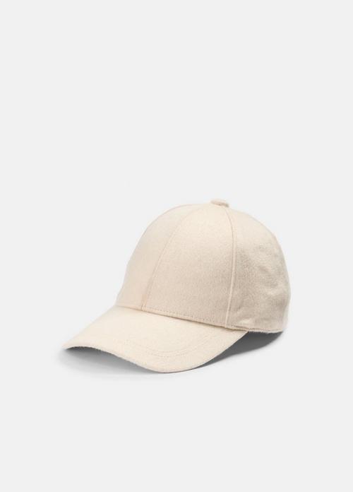 Leather-Trim Cashmere Baseball Cap