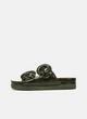 Glyn Shearling-Lined Croc-Embossed Sandal image number 0