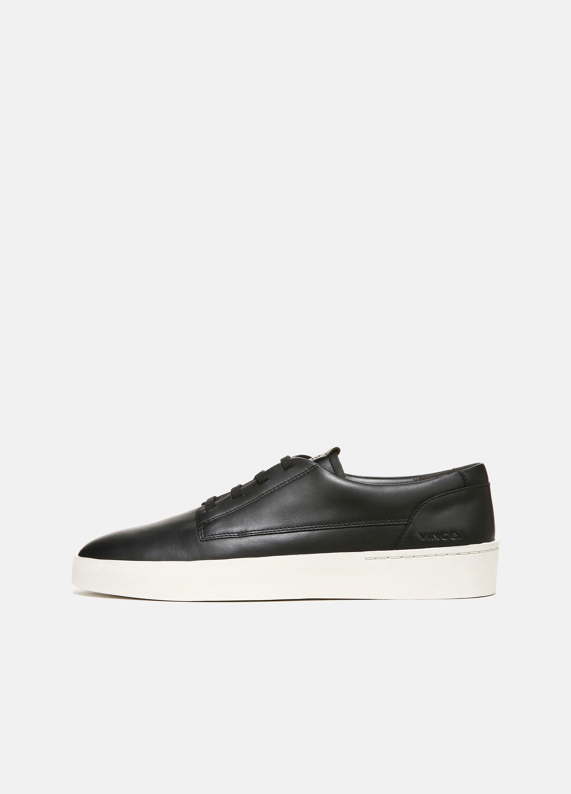 Pine Leather Slip-On Sneaker, Black, Size 8 Vince
