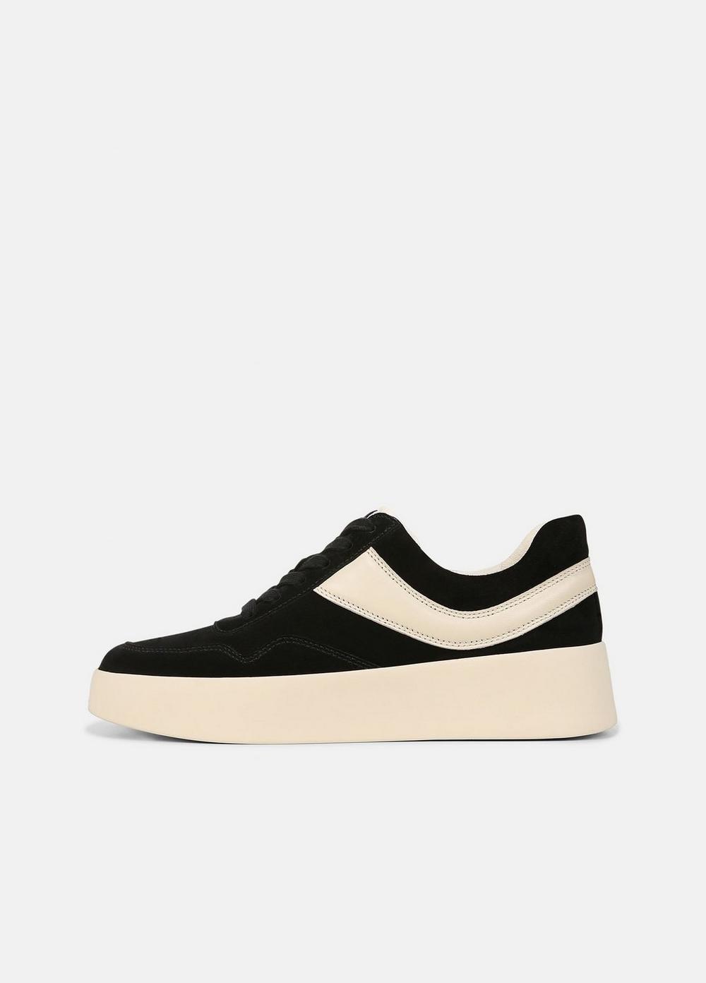 Warren Court Leather Sneaker, Black, Size 5.5 Vince