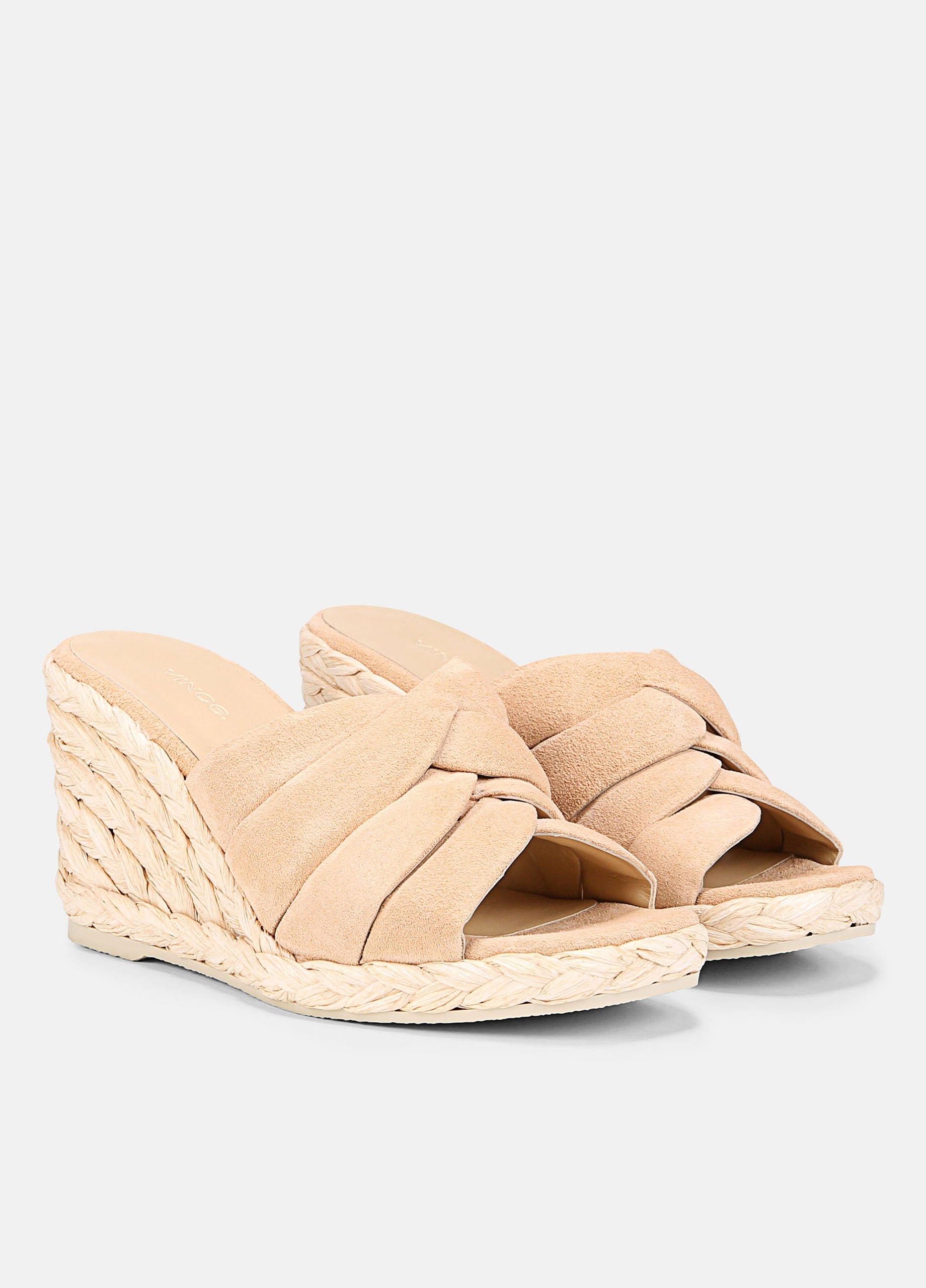 Gilian Suede Wedge Sandal in Shoes Vince