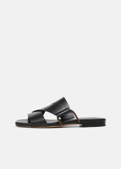 Dylan Leather Criss-Cross Slide Sandal