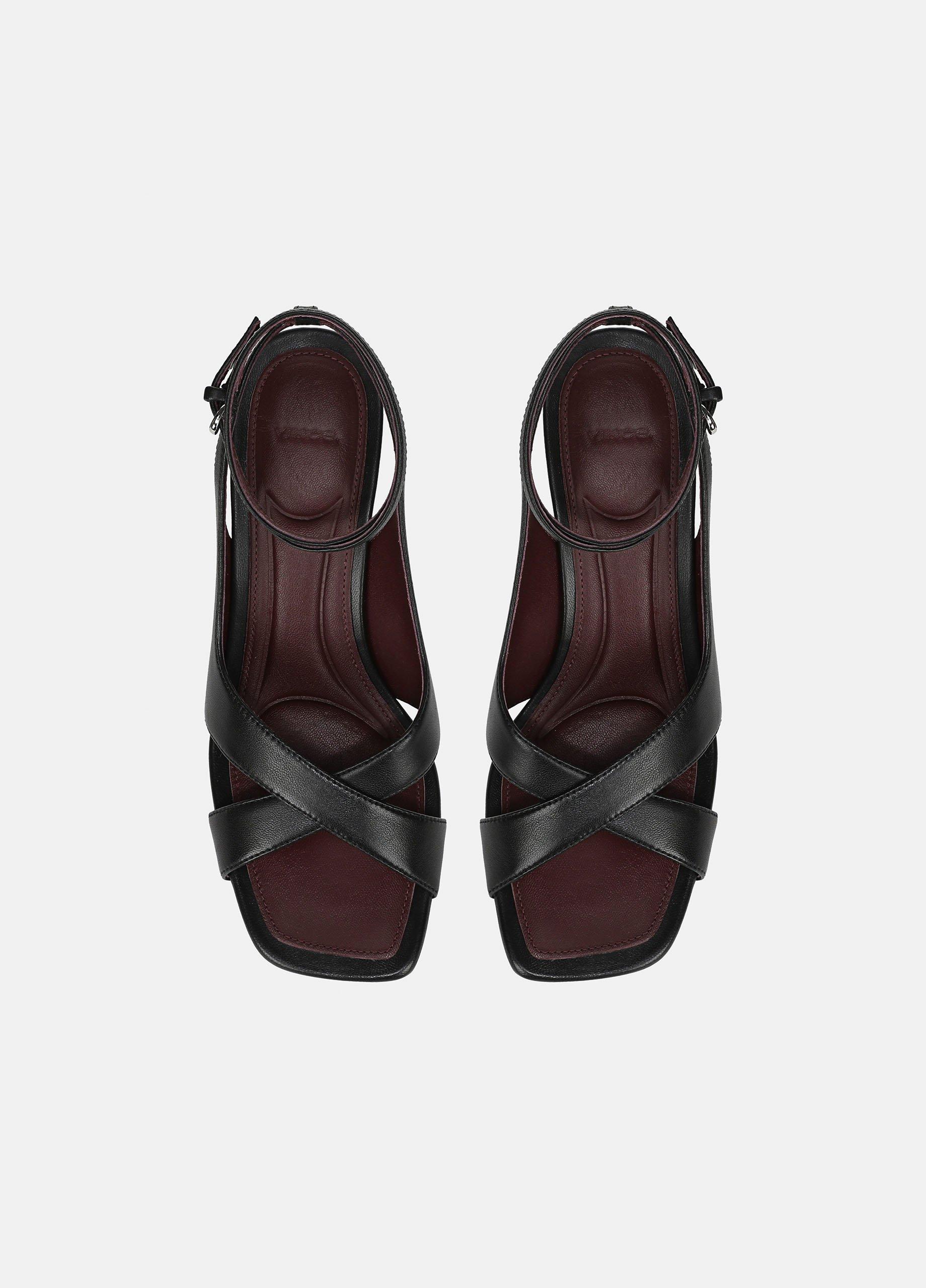 Lola Leather Heeled Wrap Sandal image number 3