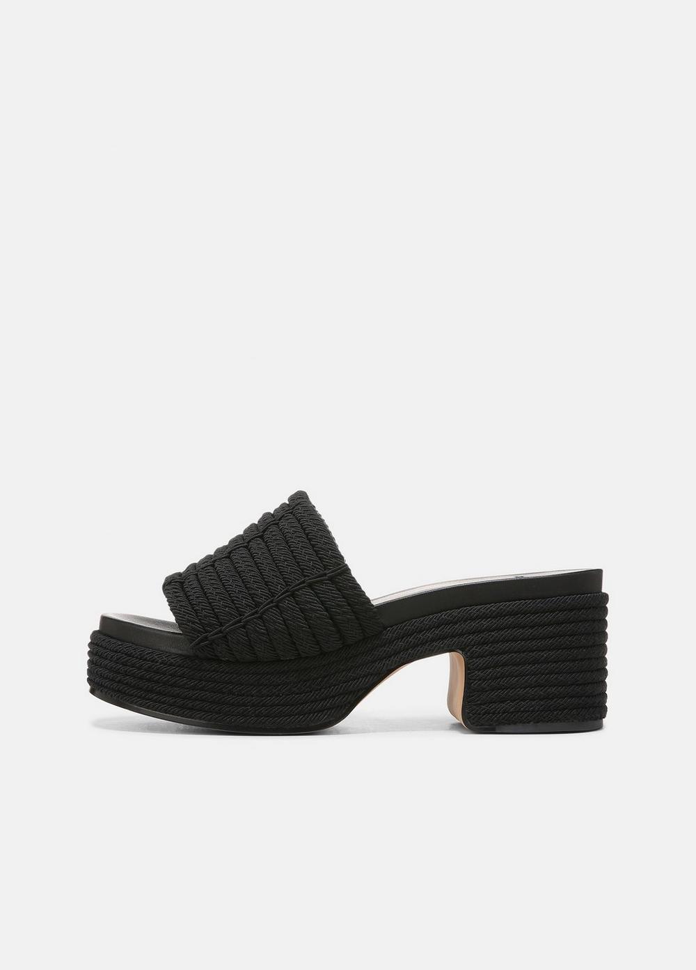 Vince Margo Cord Platform Sandal, Black, Size 9 Vince