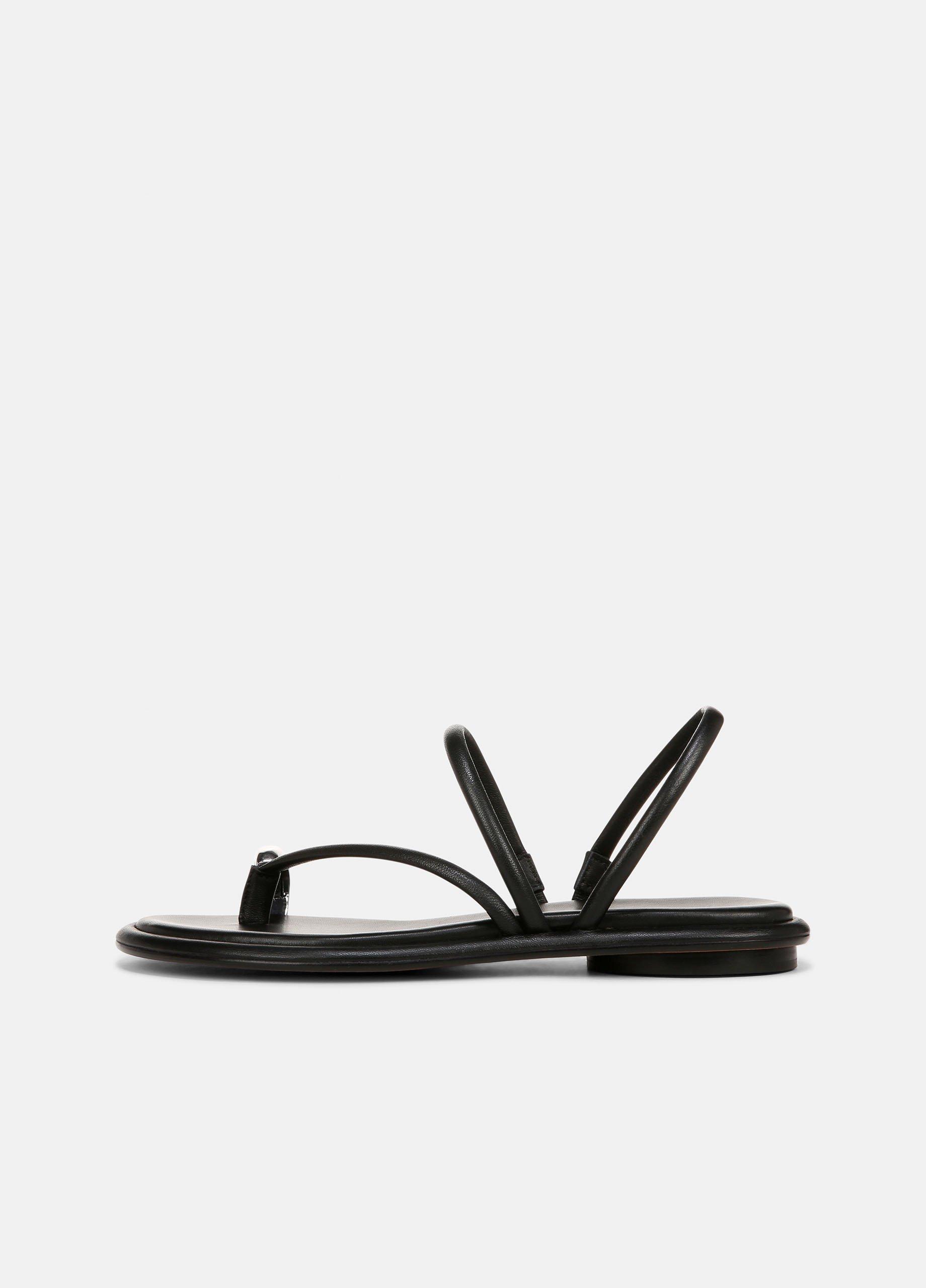 Lucila Leather Sandal, Black, Size 8.5 Vince