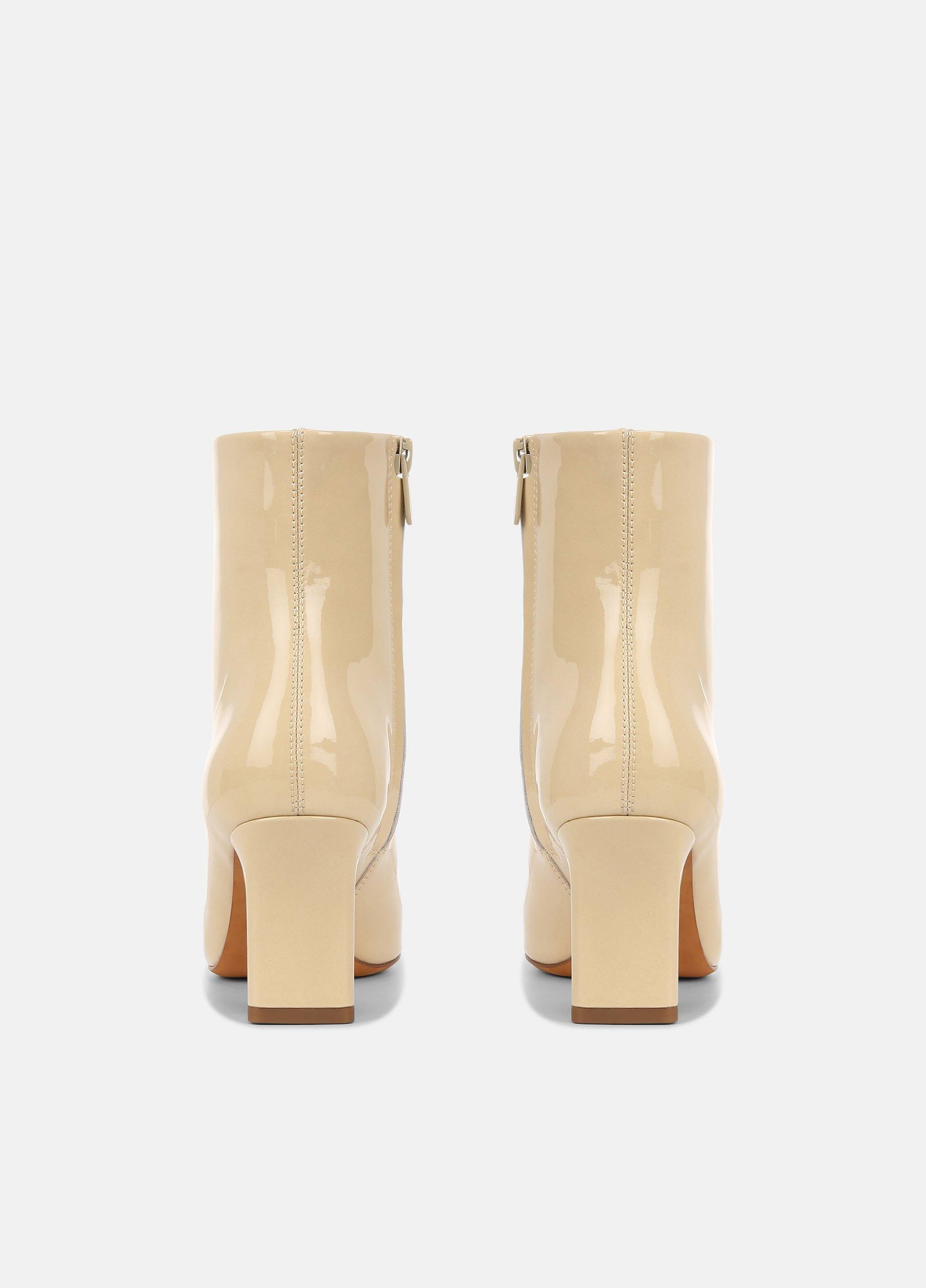 Patent leather ankle boots