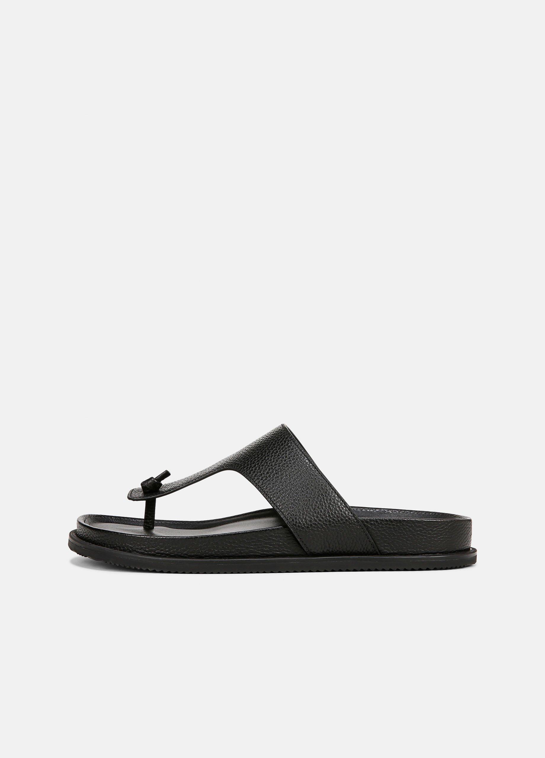 Diego Leather Thong Sandal, Black, Size 11.5 Vince