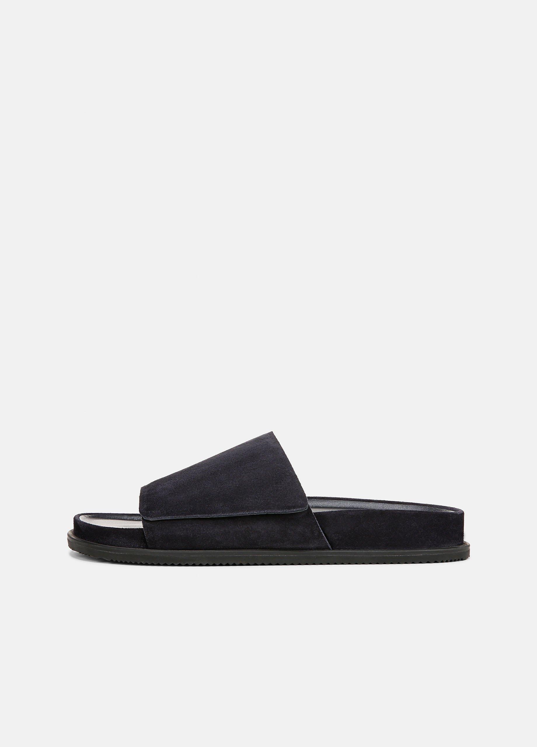 Men's Del Rey Suede Slide Sandal, Night Blue, Size 8 Vince