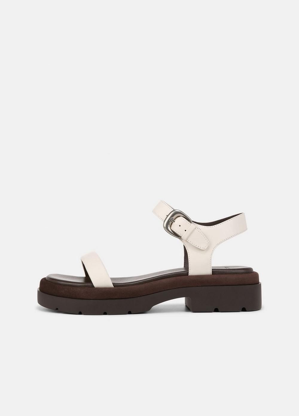 Heloise Leather Lug-Sole Sandal, Milk, Size 9.5 Vince