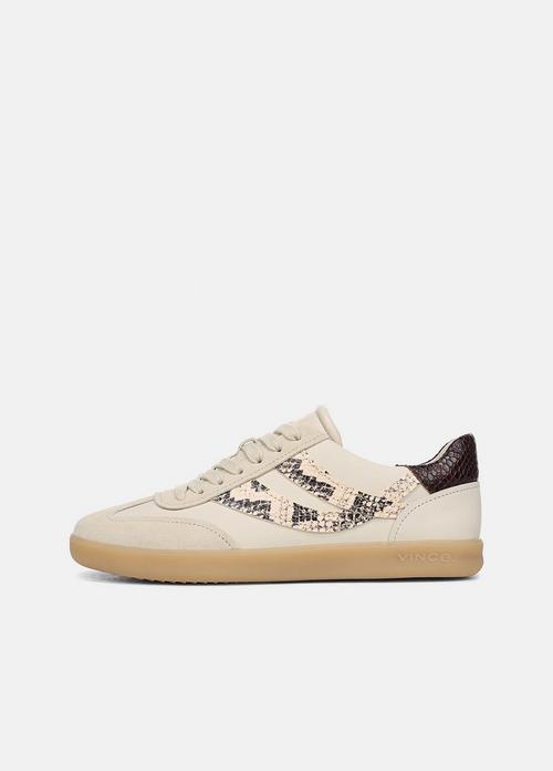 Oasis Snake-Embossed Leather & Suede Sneaker