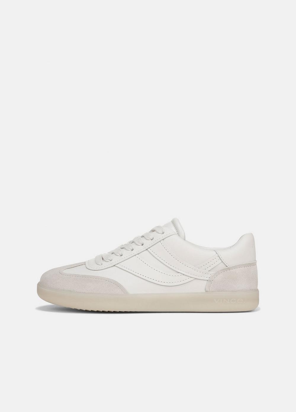 Oasis Leather And Suede Sneaker, Chalk White, Size 9.5 Vince