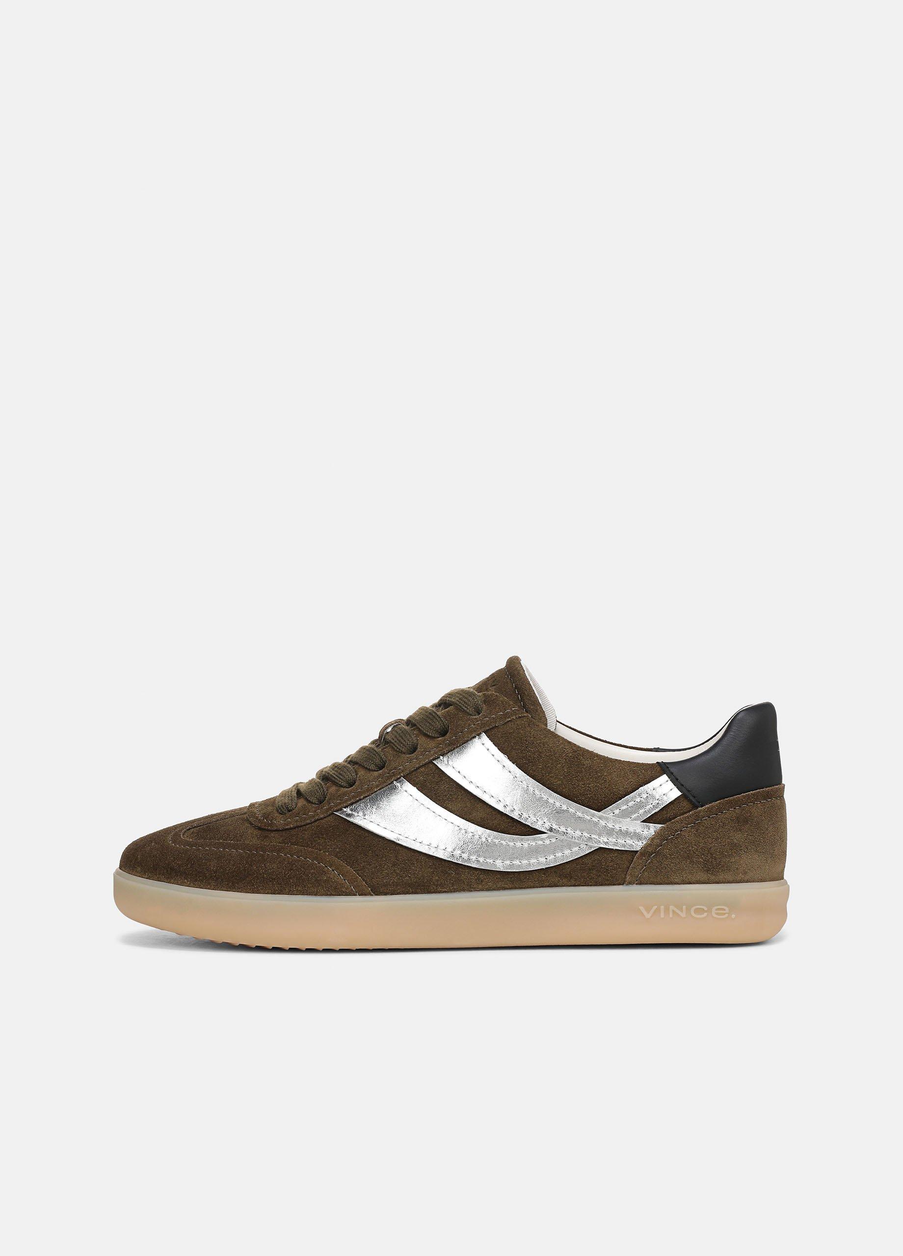 Women's Oasis Suede & Leather Sneaker, Militare/silver, Size 5 Vince