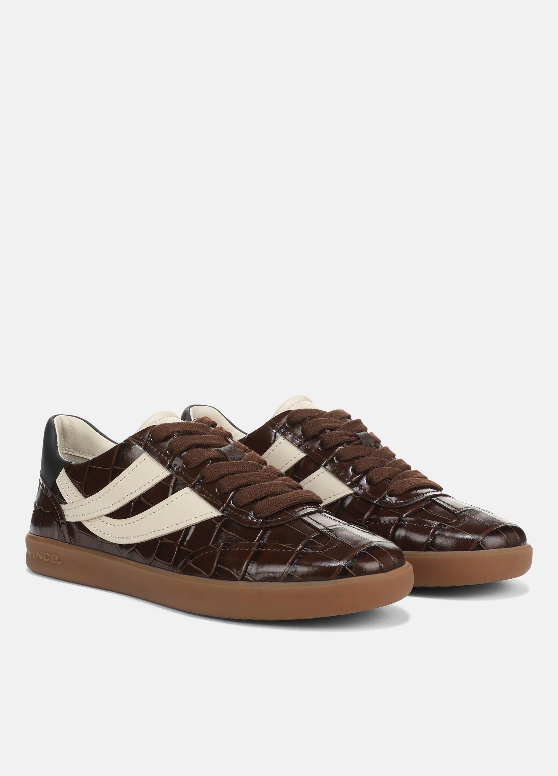 Oasis Croc-Embossed Leather Sneaker image number 1