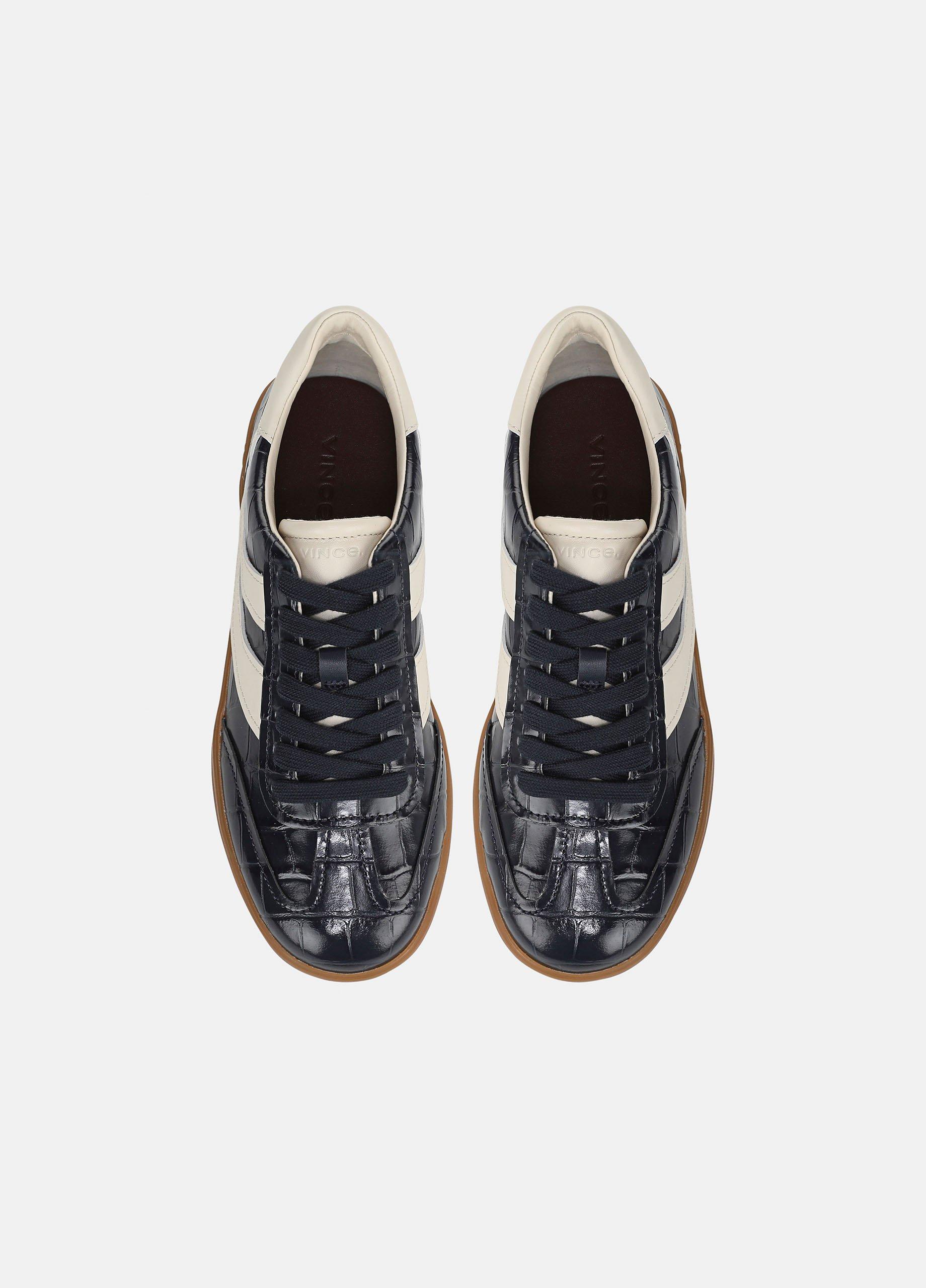 Oasis Croc-Embossed Leather Sneaker in Sneakers | Vince