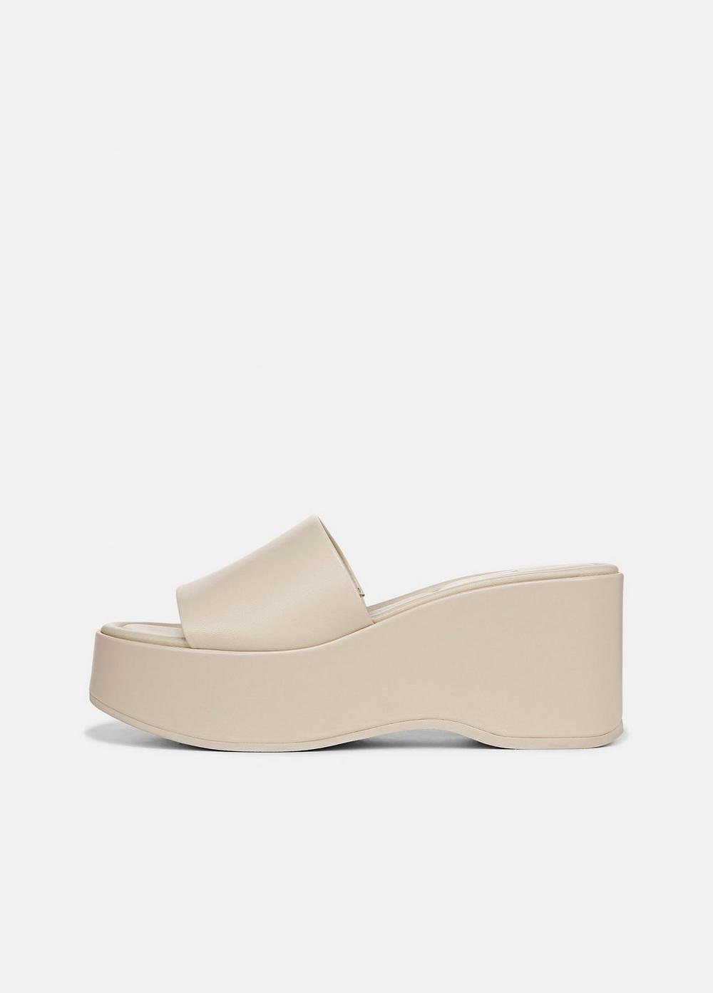 Polina Leather Platform Sandal, Moonlight, Size 6 Vince